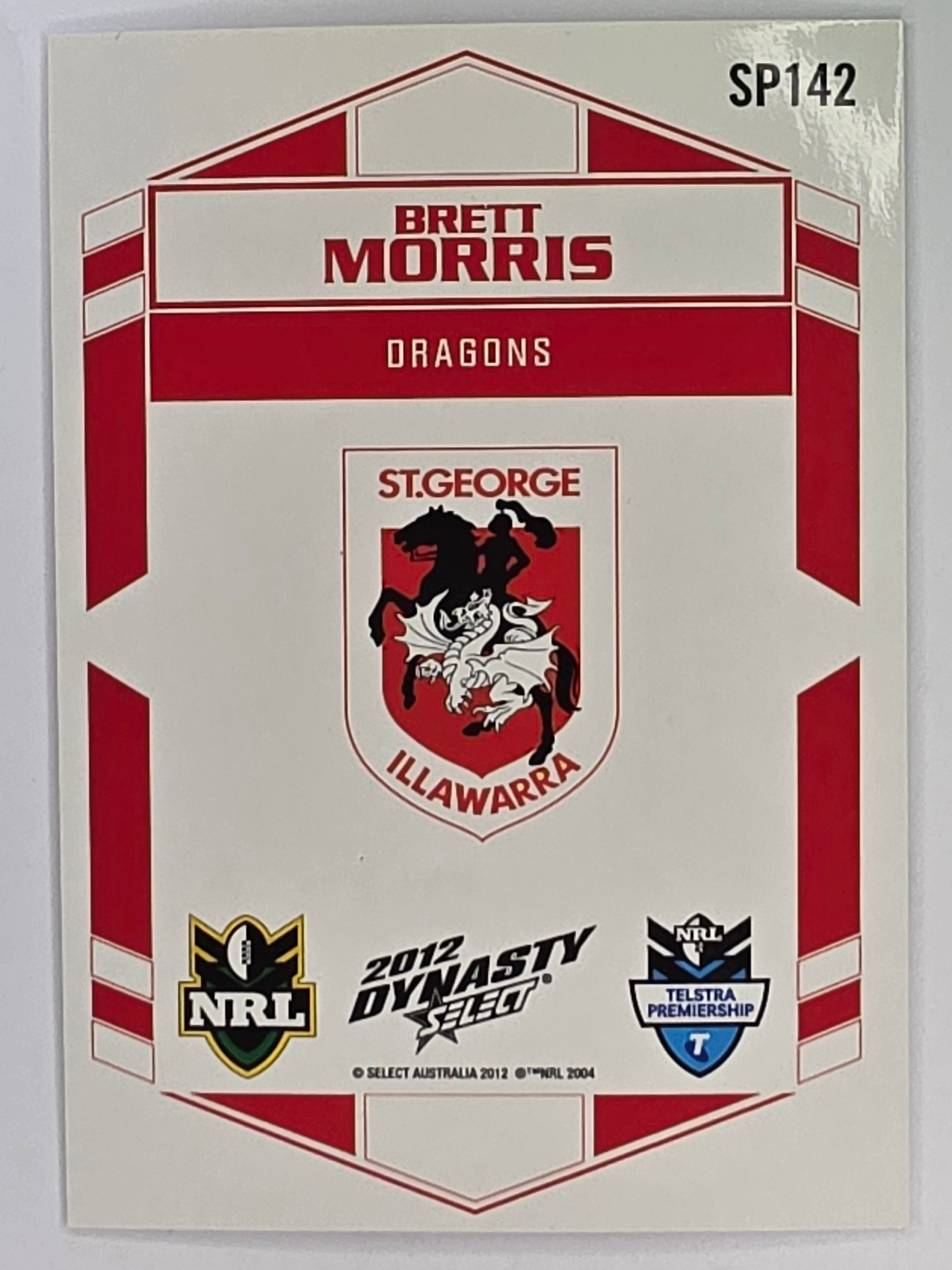 NRL 2012 Dynasty Silver Parallel #SP142 Brett Morris St George Illawarra Dragons
