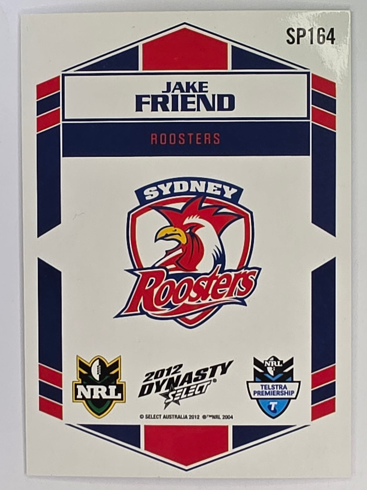 NRL 2012 Dynasty Silver Parallel #SP164 Jake Friend Sydney Roosters