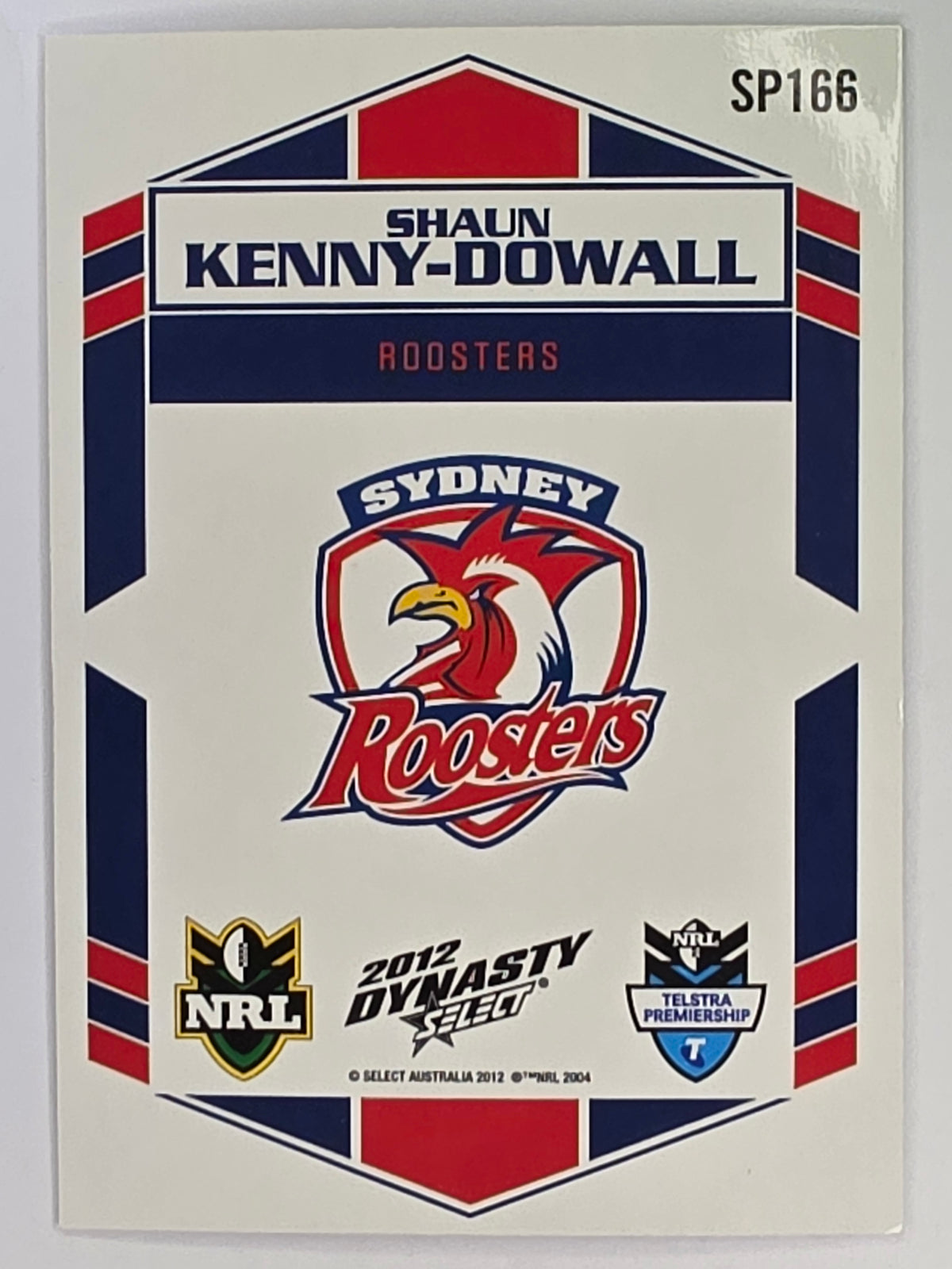 NRL 2012 Dynasty Silver Parallel #SP166 Shaun Kenny-Dowall Sydney Roosters