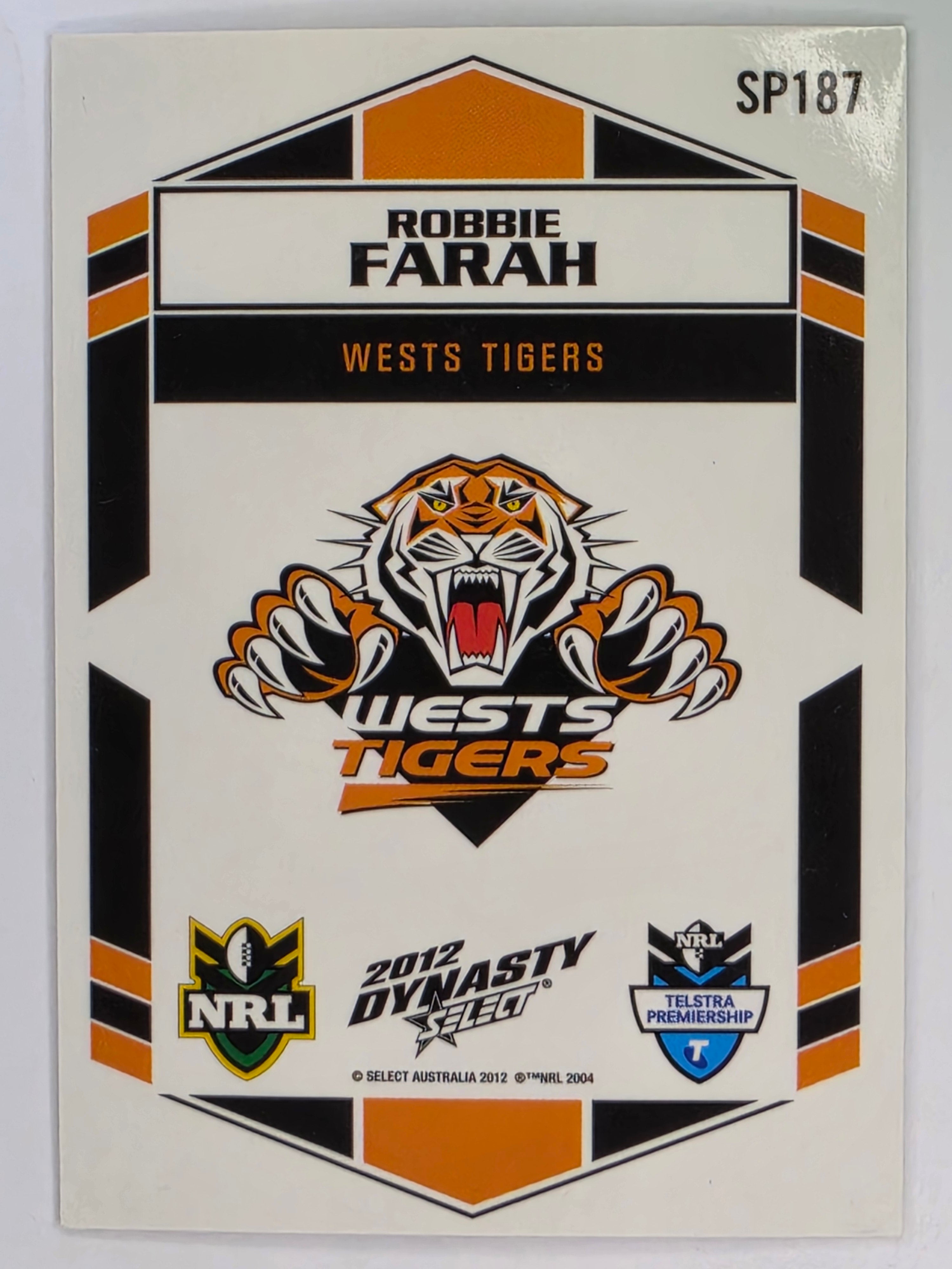 NRL 2012 Dynasty Silver Parallel #SP187 Robbie Farah Wests Tigers