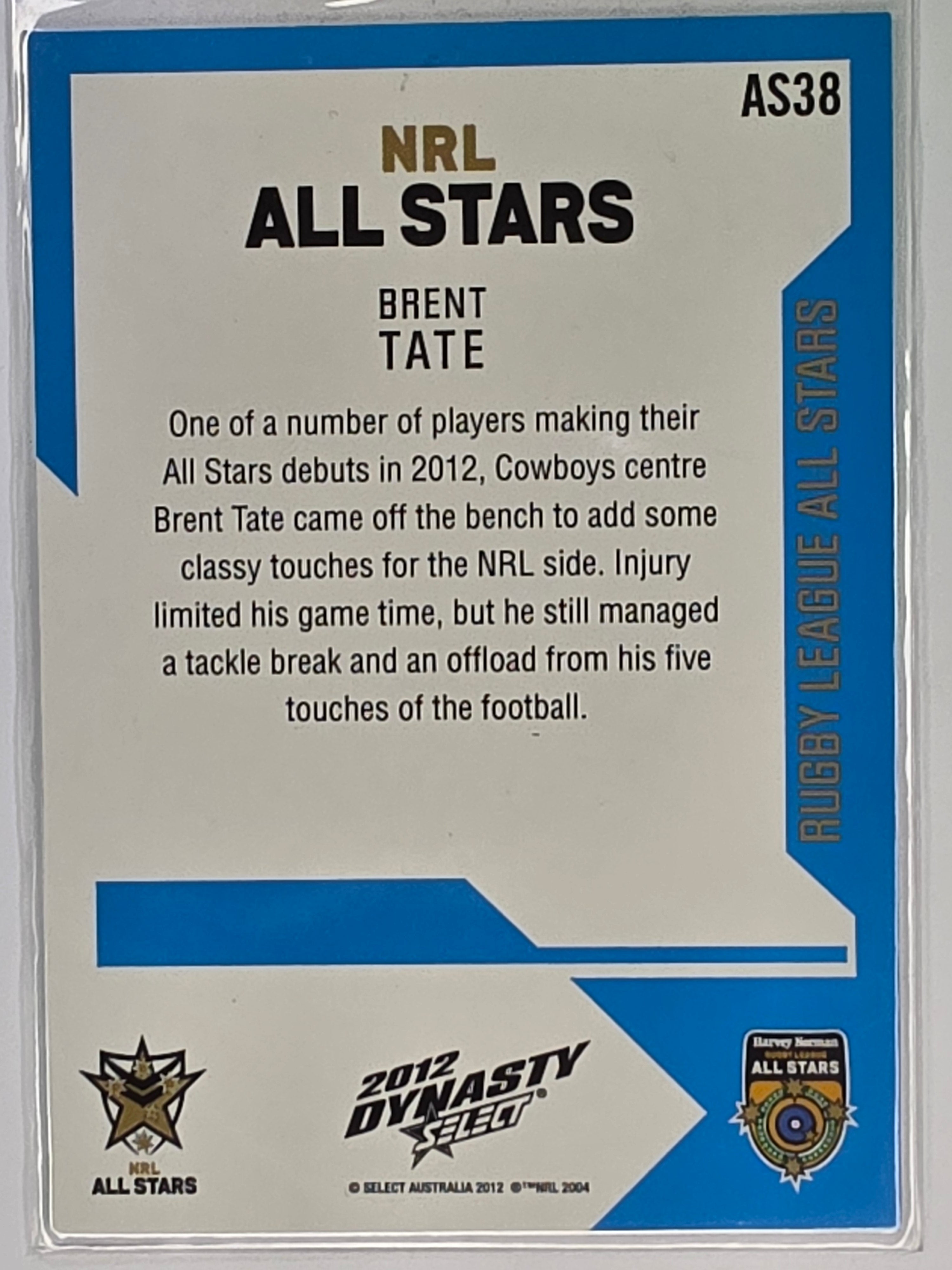 NRL 2012 Dynasty All Stars #AS38 Brent Tate NRL All Stars