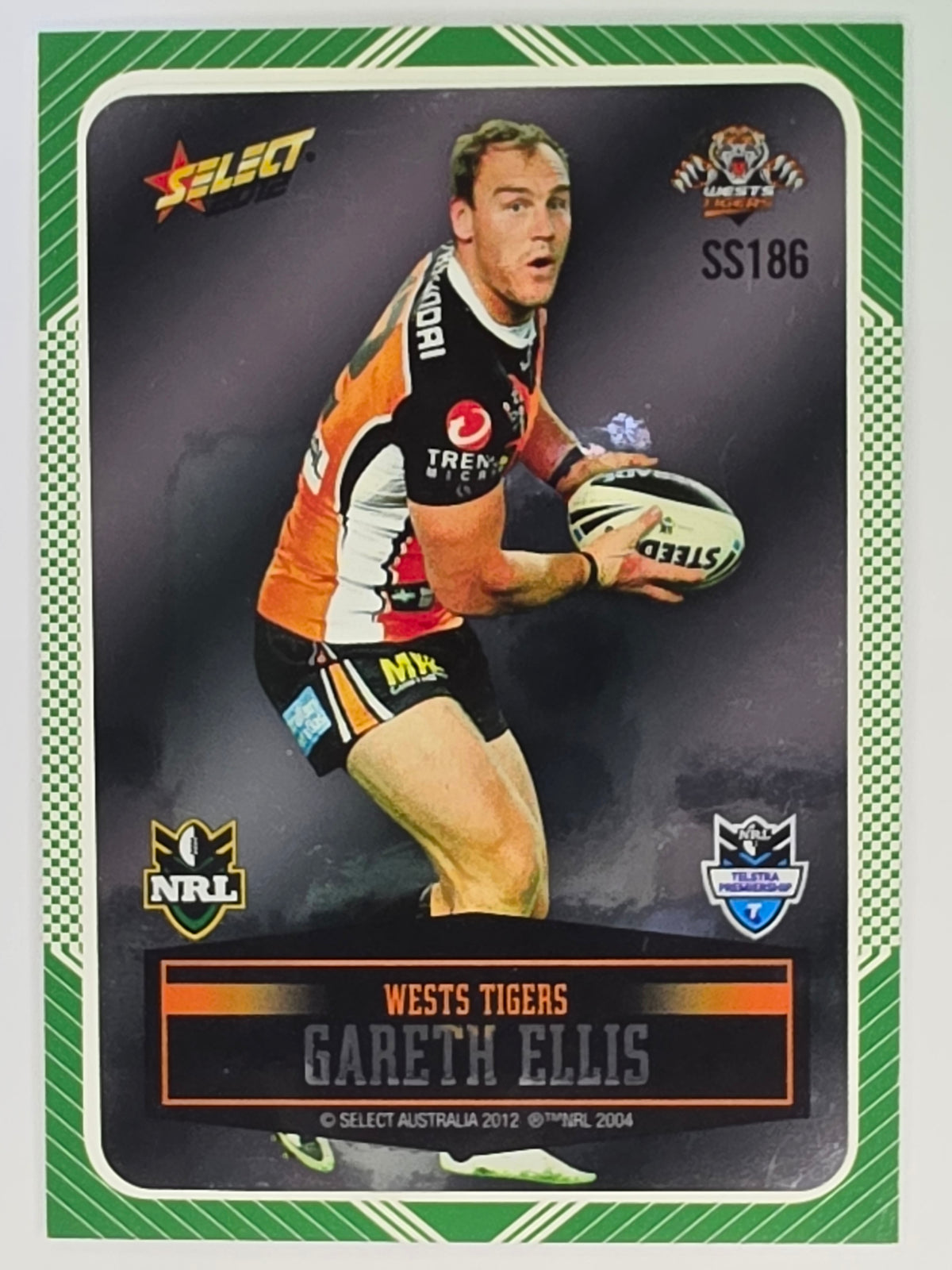 NRL 2012 Champions Peeled Parallel Card #186 Gareth Ellis Wests Tigers