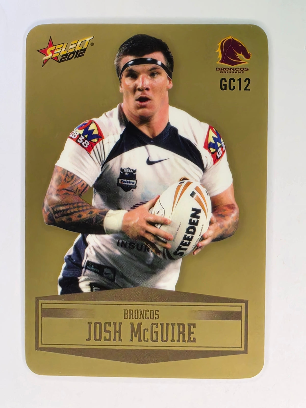 NRL 2012 Champions Gold Parallel Card #12 Josh McGuire Brisbane Broncos