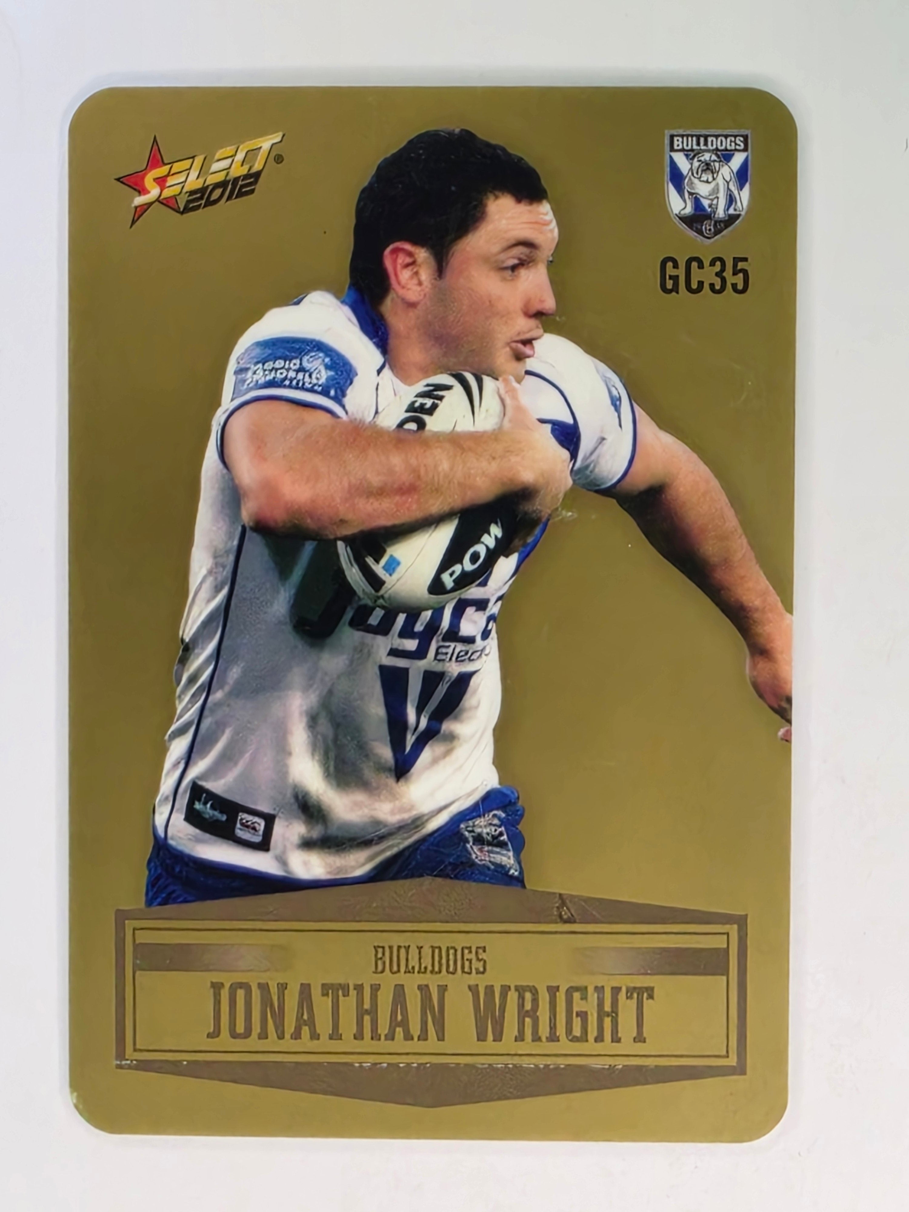 NRL 2012 Champions Gold Parallel Card #35 Jonathan Wright Canterbury Bankstown Bulldogs