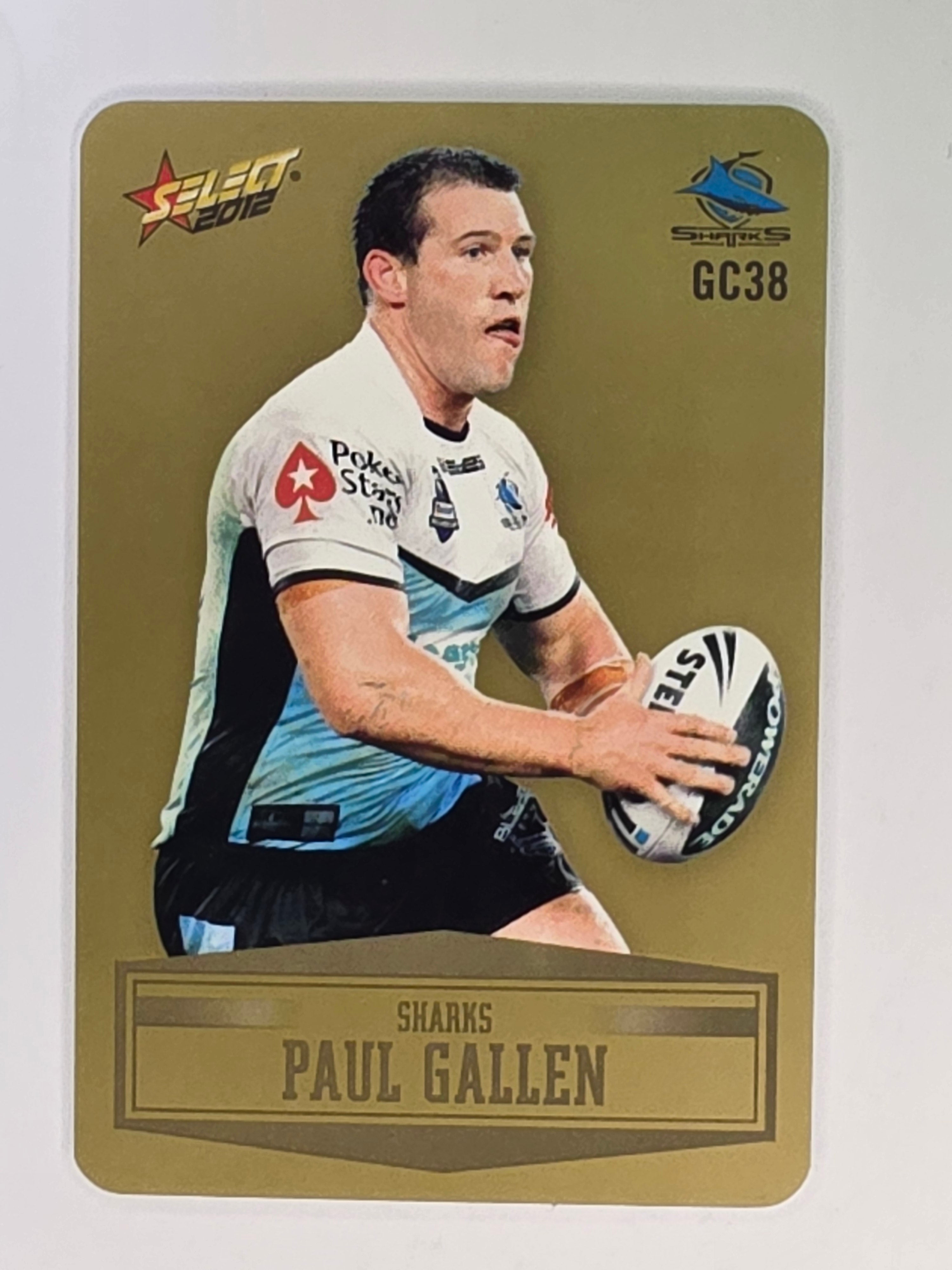 NRL 2012 Champions Gold Parallel Card #38 Paul Gallen Cronulla Sutherland Sharks