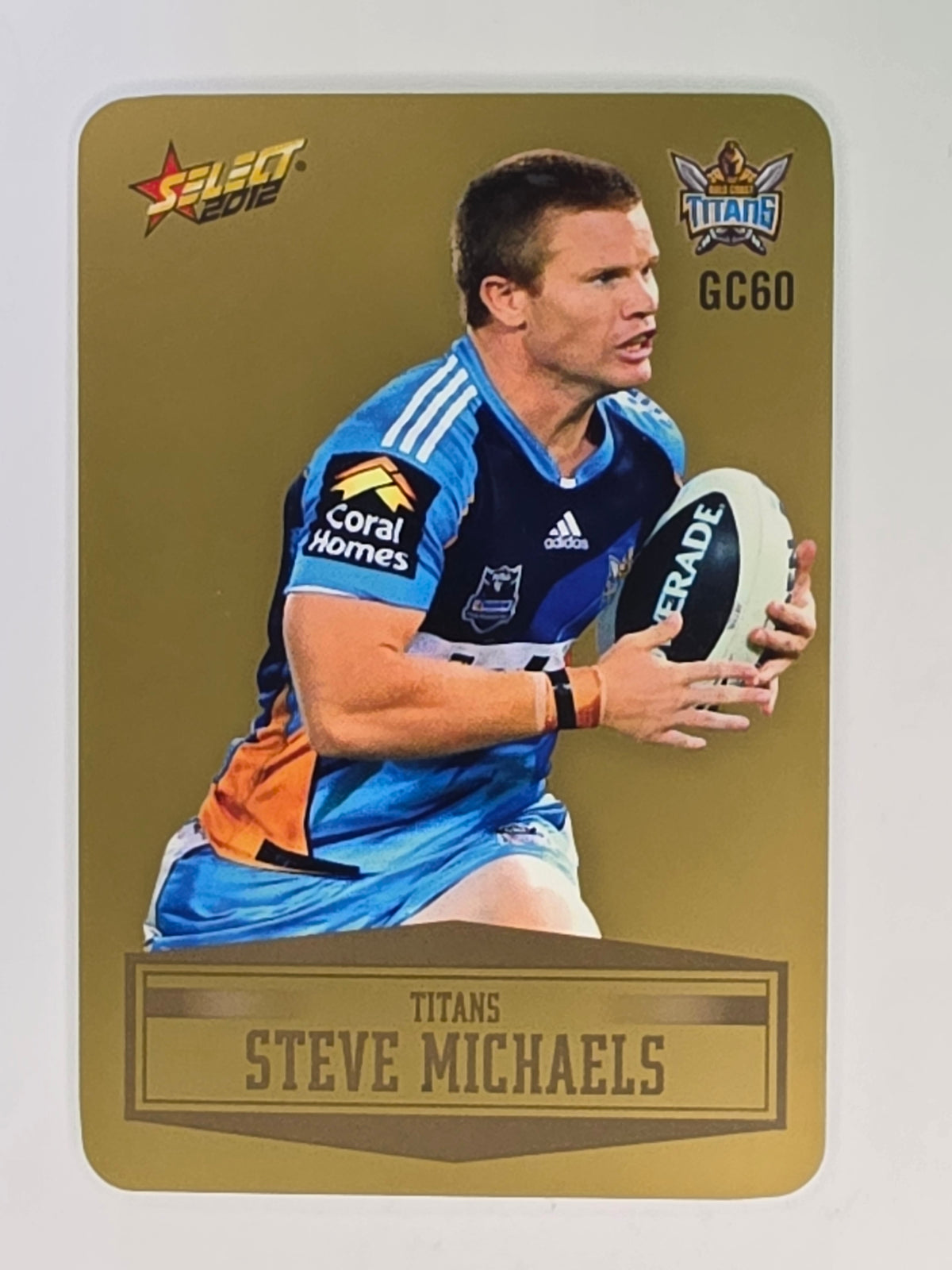 NRL 2012 Champions Gold Parallel Card #60 Steve Michaels Gold Coast Titans