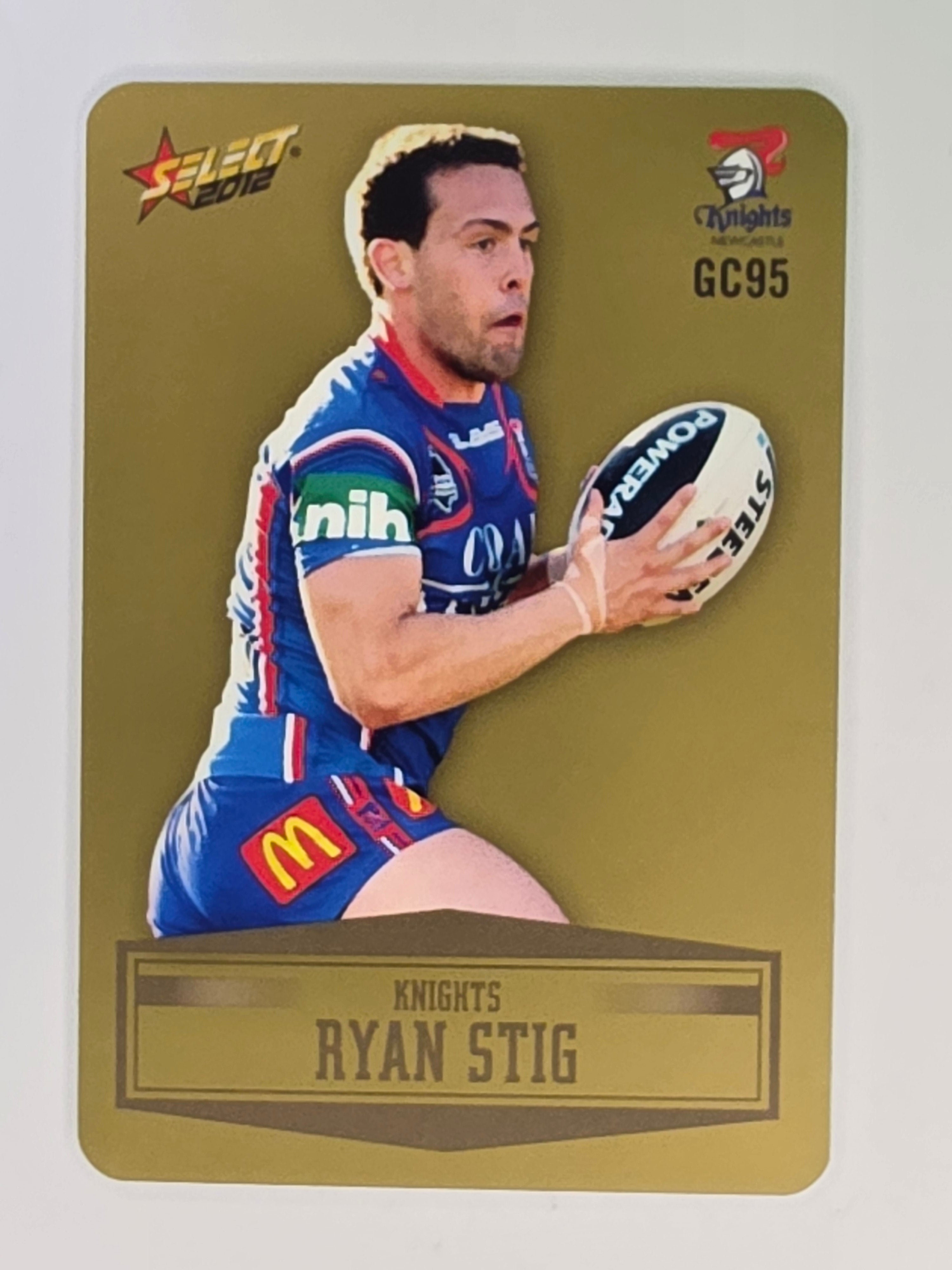 NRL 2012 Champions Gold Parallel Card #95 Ryan Stig Newcastle Knights