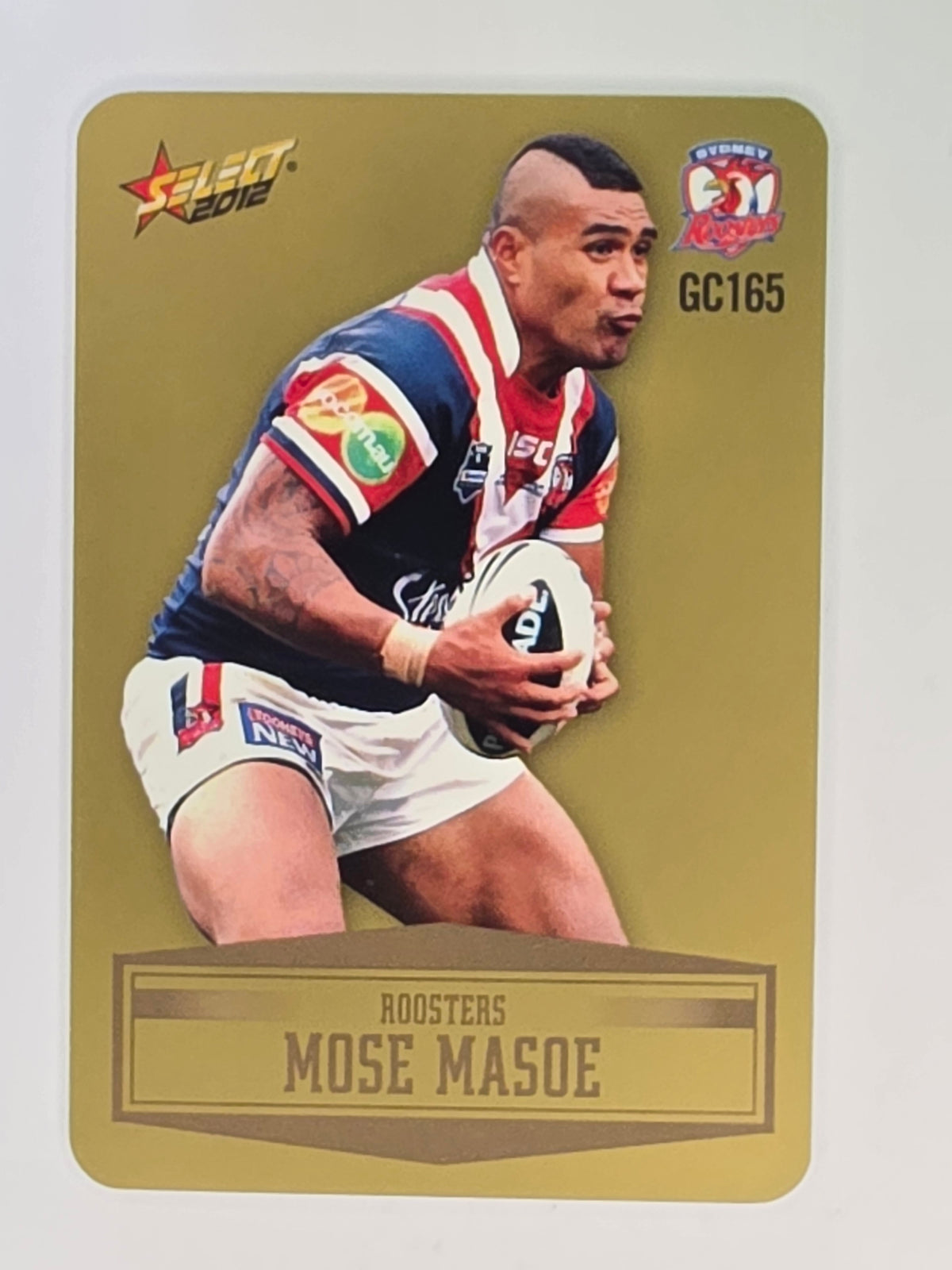 NRL 2012 Champions Gold Parallel Card #165 Mose Masoe Sydney Roosters