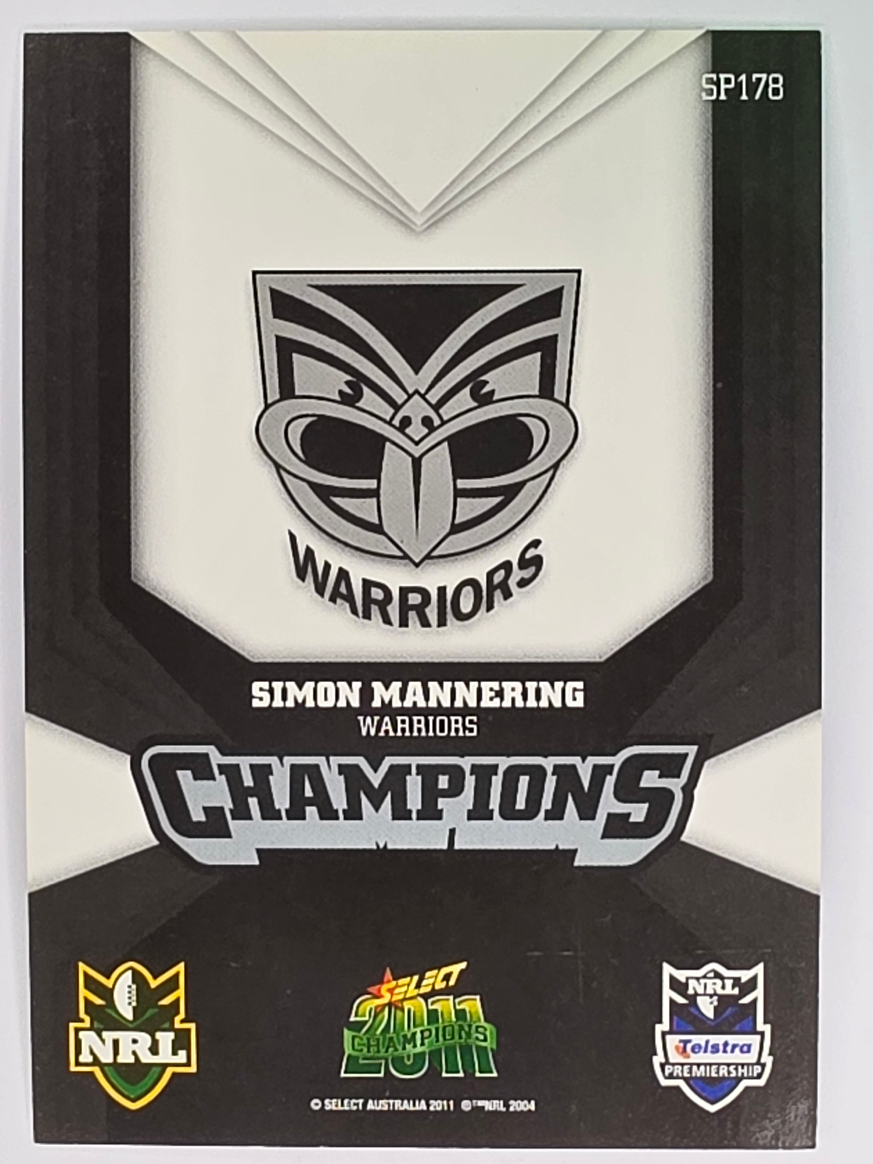 NRL 2011 Champions Silver Parallel #178 Simon Mannering New Zealand Warriors