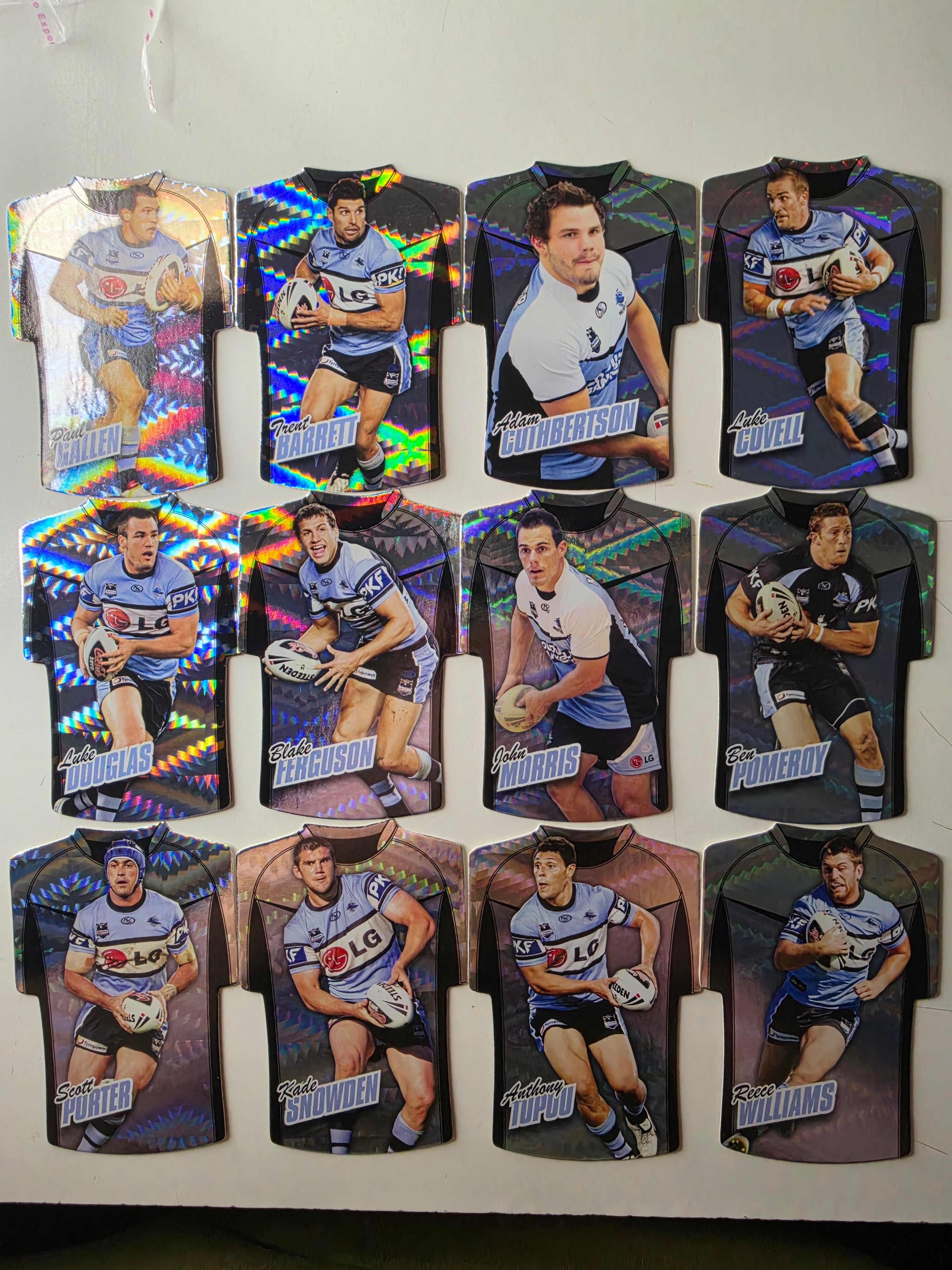 NRL 2010 Champions Parallel Holofoil Jersey Team Set Cronulla Sharks