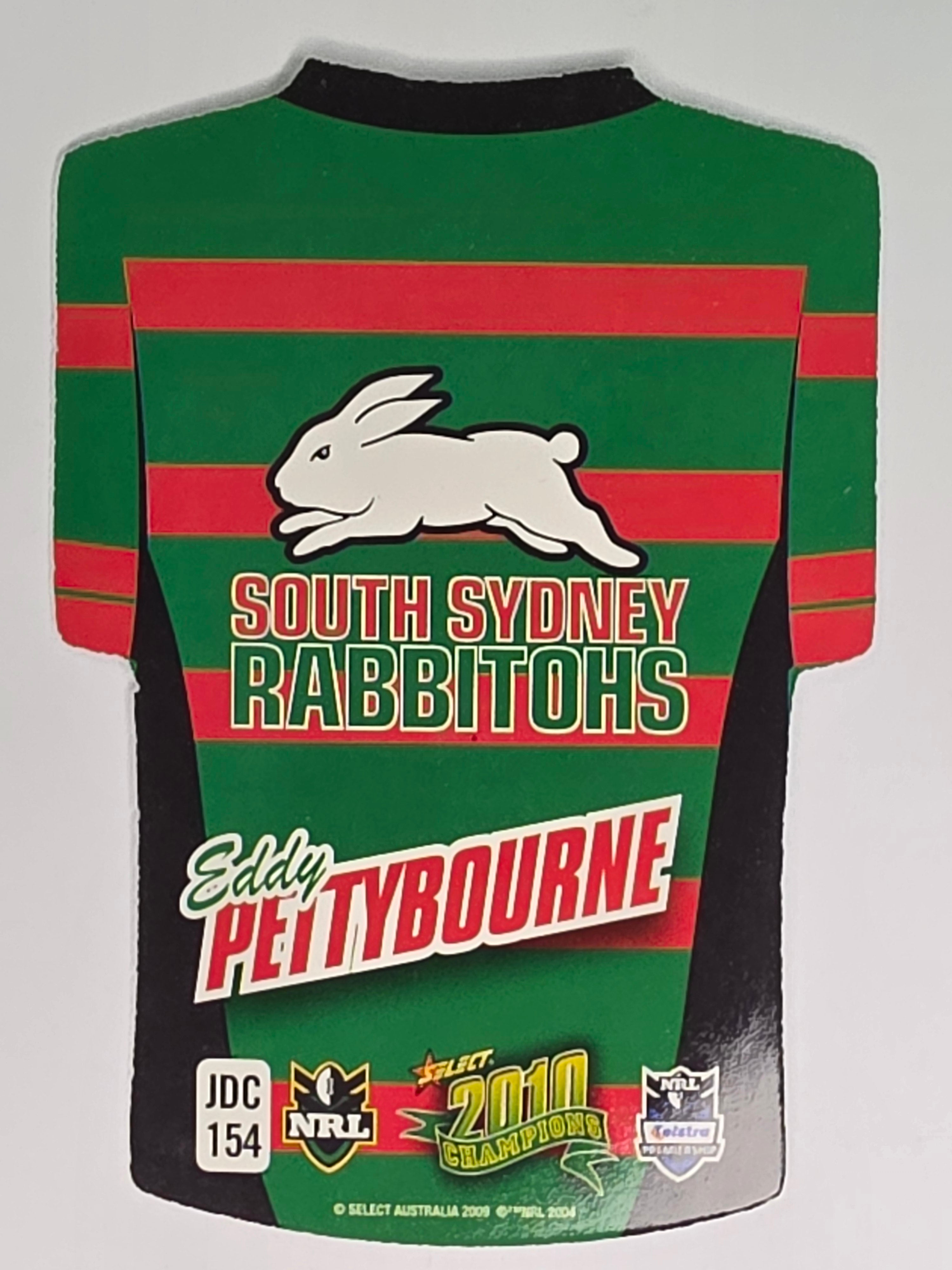 NRL 2010 Champions Parallel Holofoil Jersey #154 Eddy Pettybourne South Sydney Rabbitohs