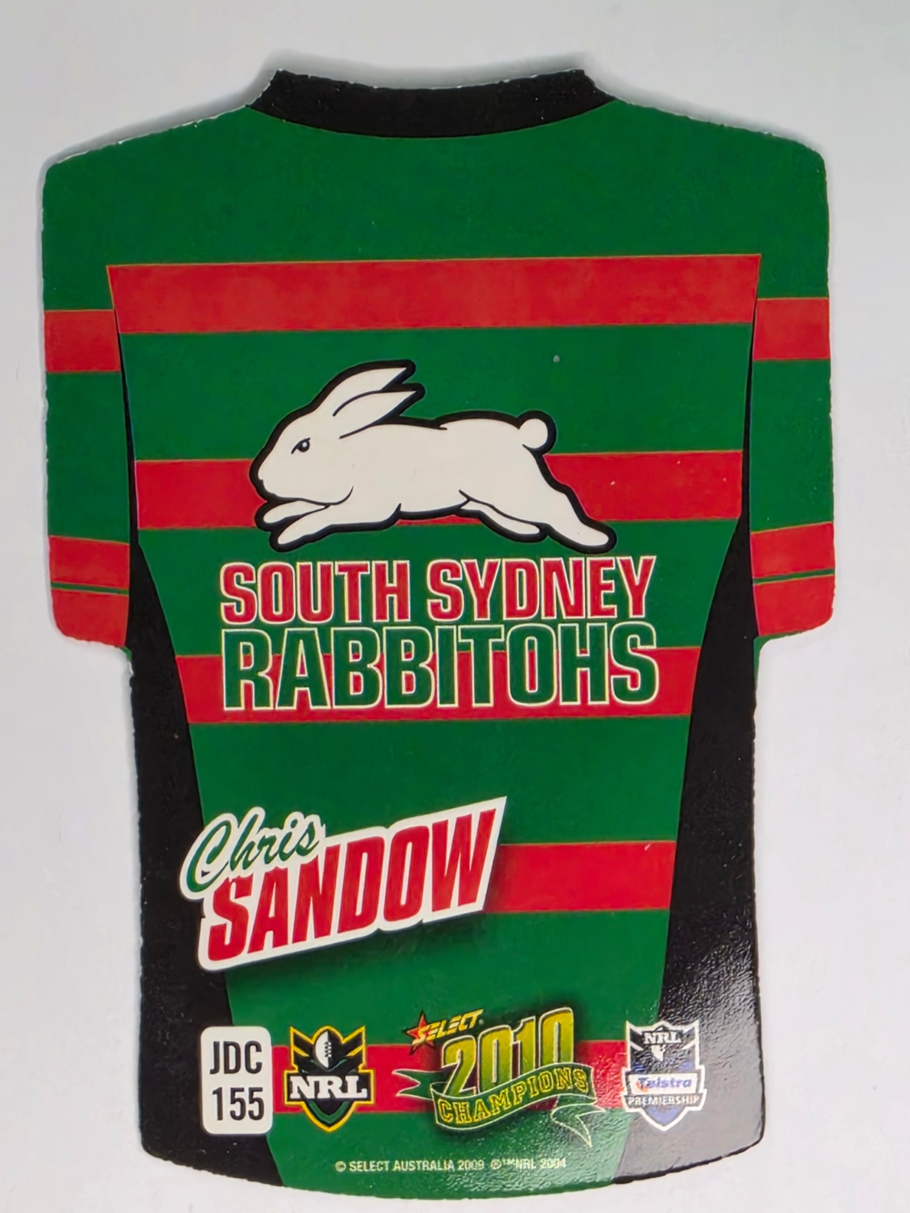NRL 2010 Champions Parallel Holofoil Jersey #155 Chris Sandow South Sydney Rabbitohs