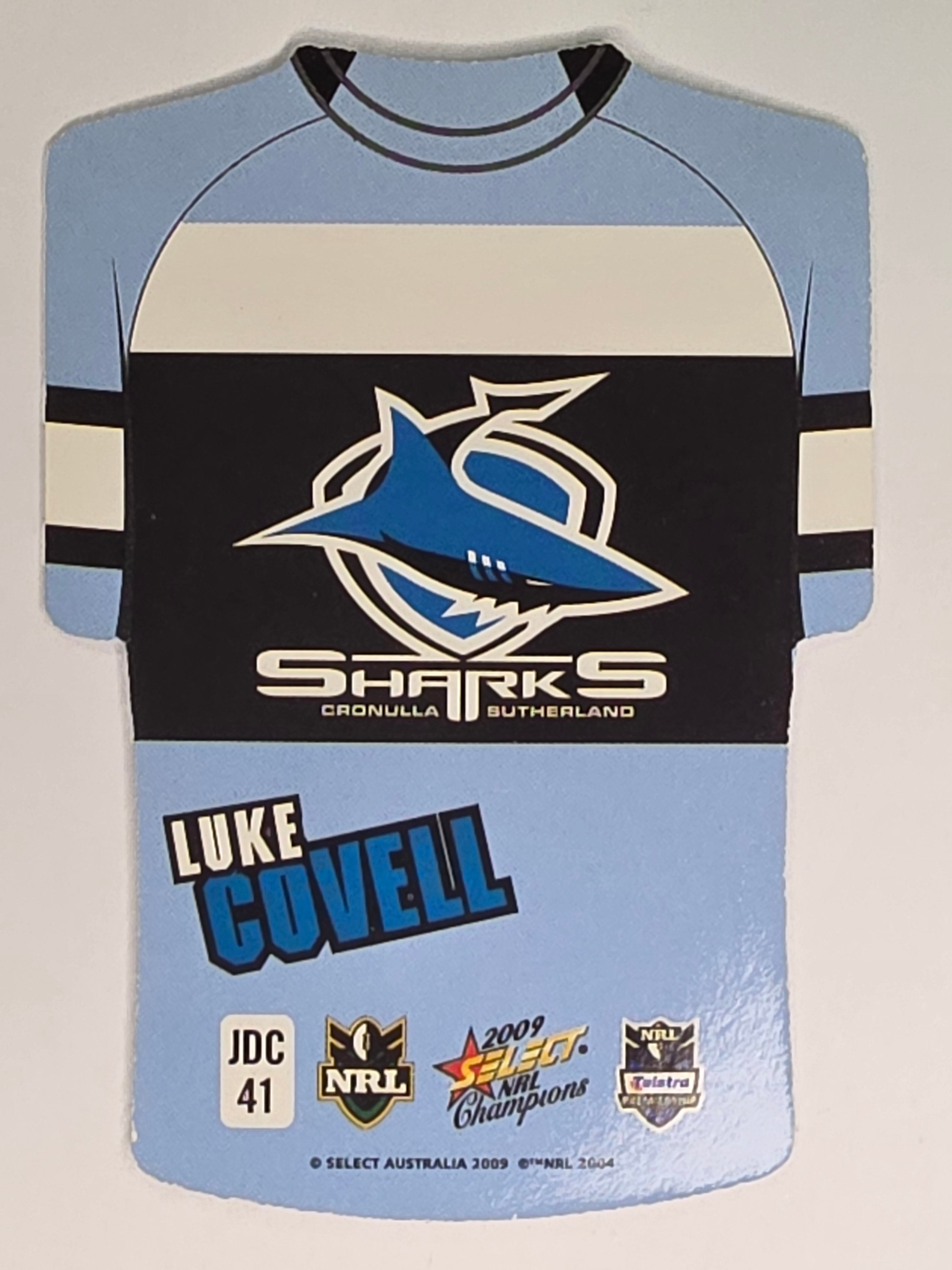 NRL 2009 Champions Parallel Holofoil Jersey  #41 Luke Covell Cronulla Sutherland Sharks