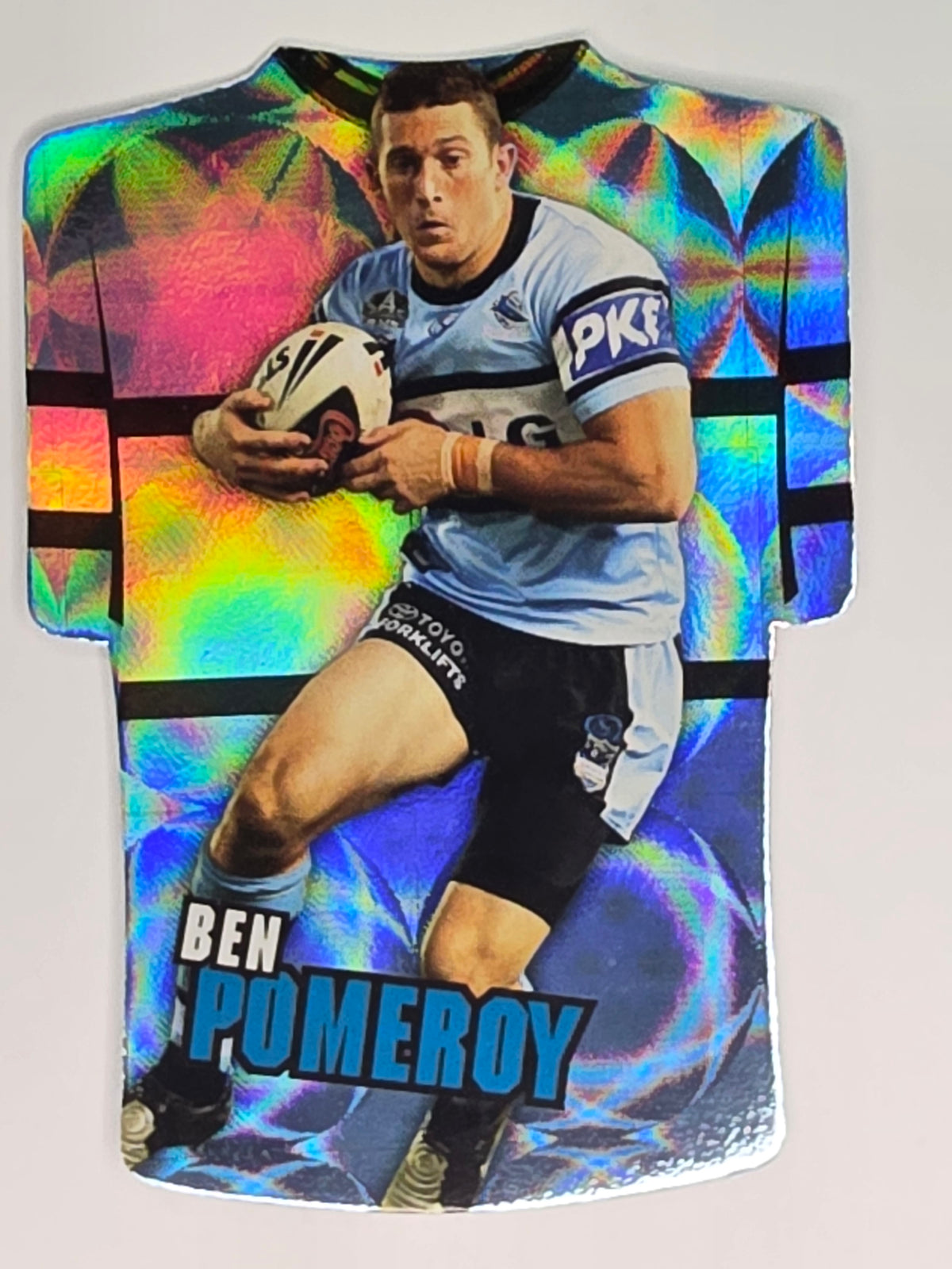 NRL 2009 Champions Parallel Holofoil Jersey  #44 Ben Pomeroy Cronulla Sutherland Sharks