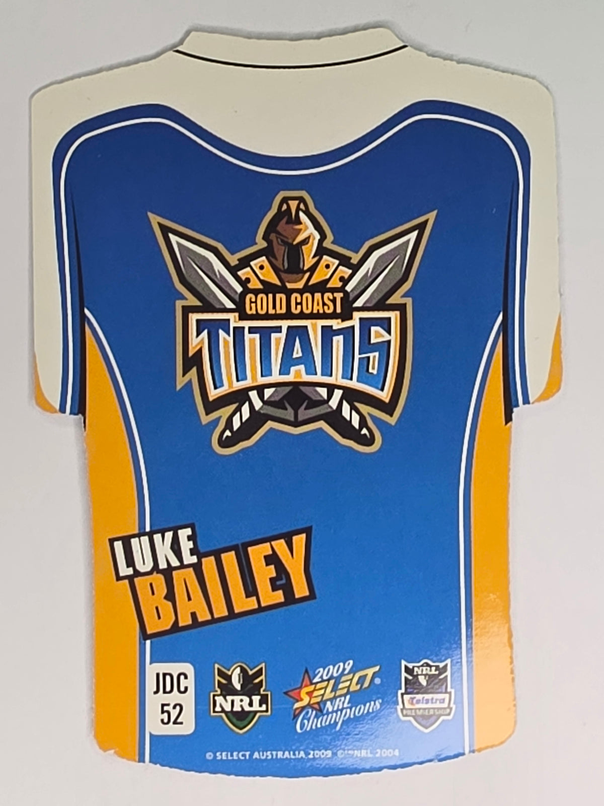 NRL 2009 Champions Parallel Holofoil Jersey  #52 Luke Bailey Gold Coast Titans