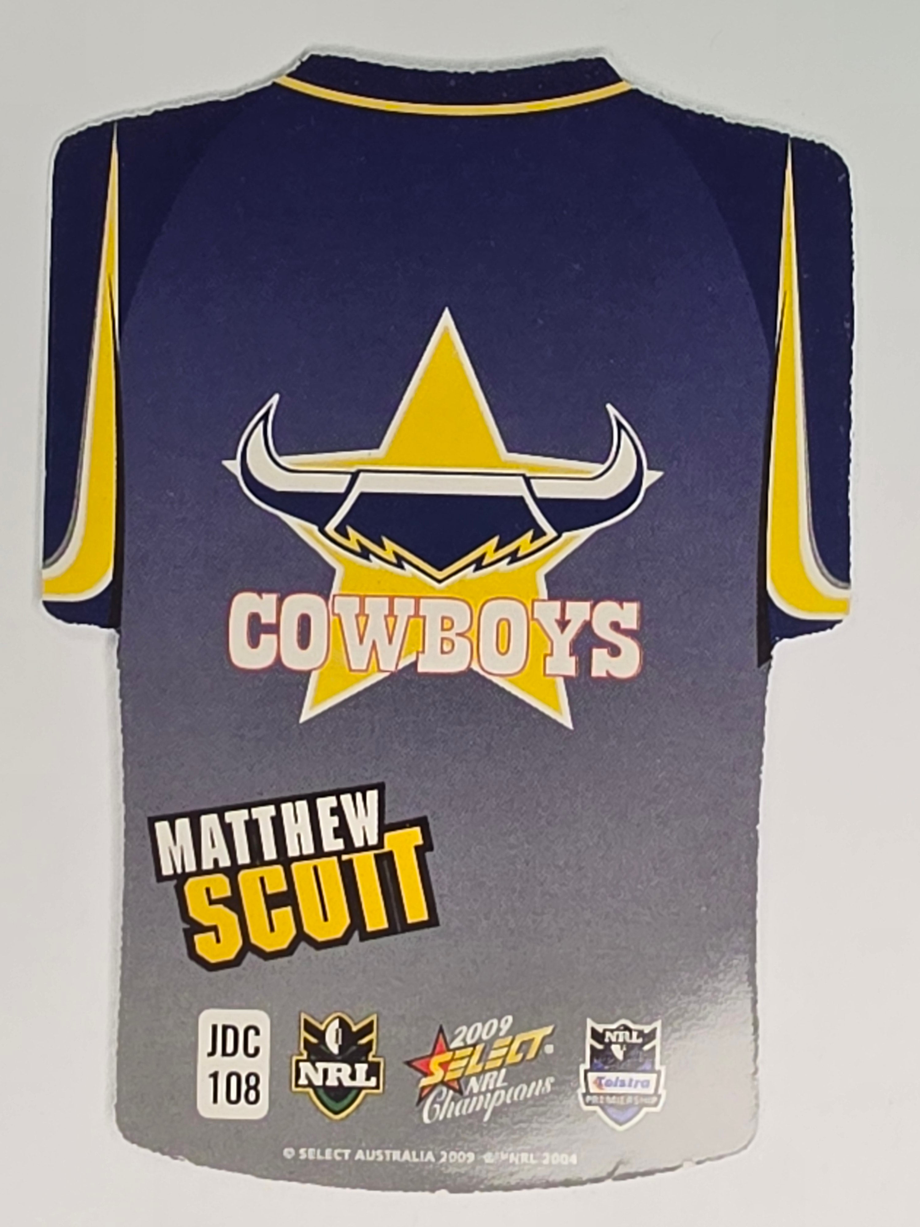 NRL 2009 Champions Parallel Holofoil Jersey  #108 Matthew Scott North Queensland Cowboys