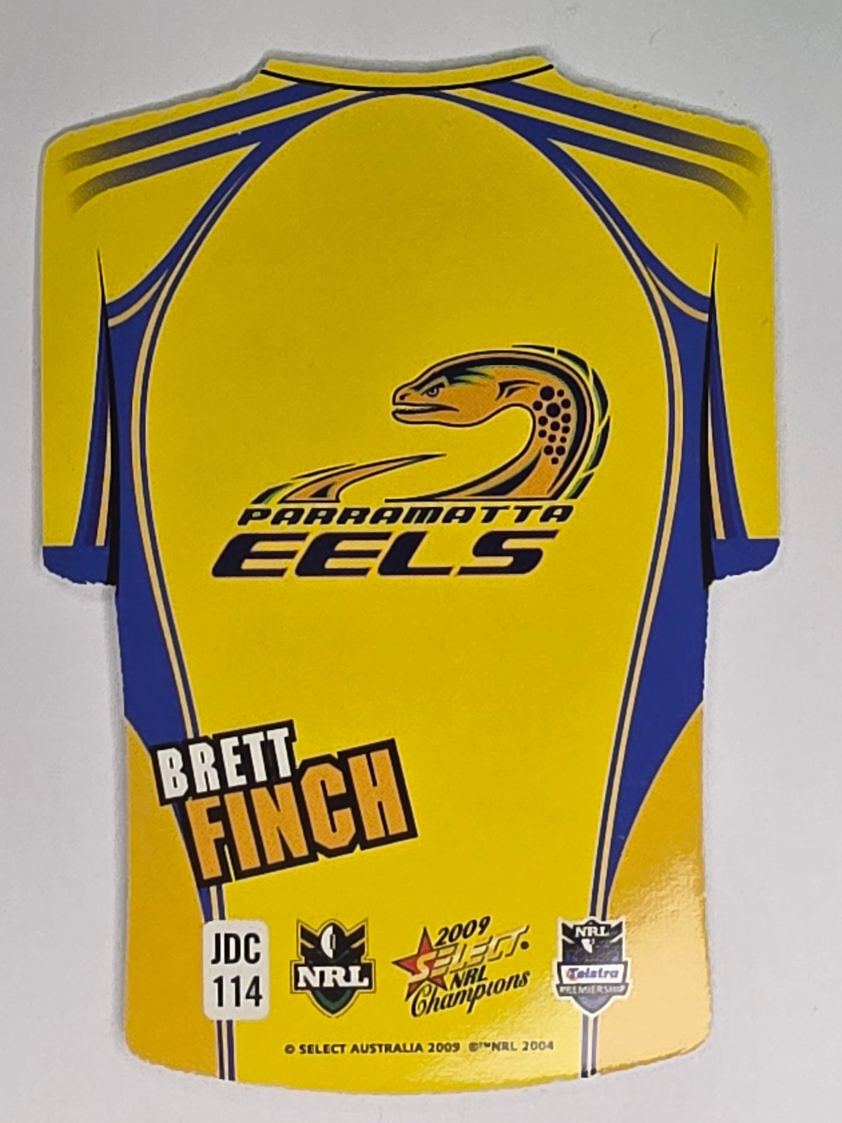 NRL 2009 Champions Parallel Holofoil Jersey  #114 Brett Finch Parramatta Eels
