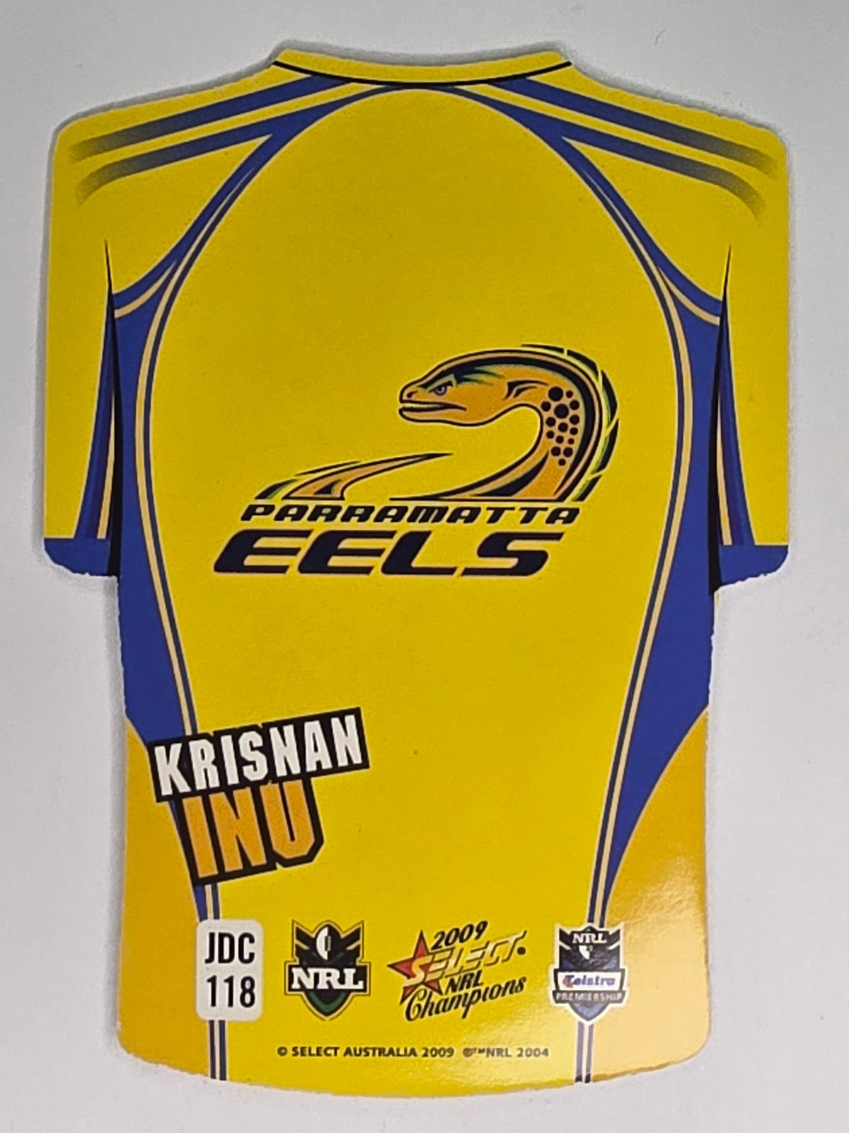 NRL 2009 Champions Parallel Holofoil Jersey  #118 Krisnan Inu Parramatta Eels