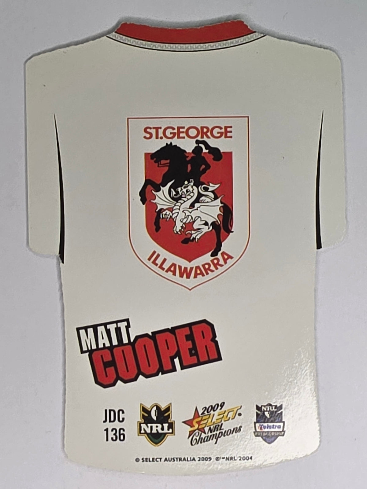 NRL 2009 Champions Parallel Holofoil Jersey  #136 Matt Cooper St George Illawarra Dragons