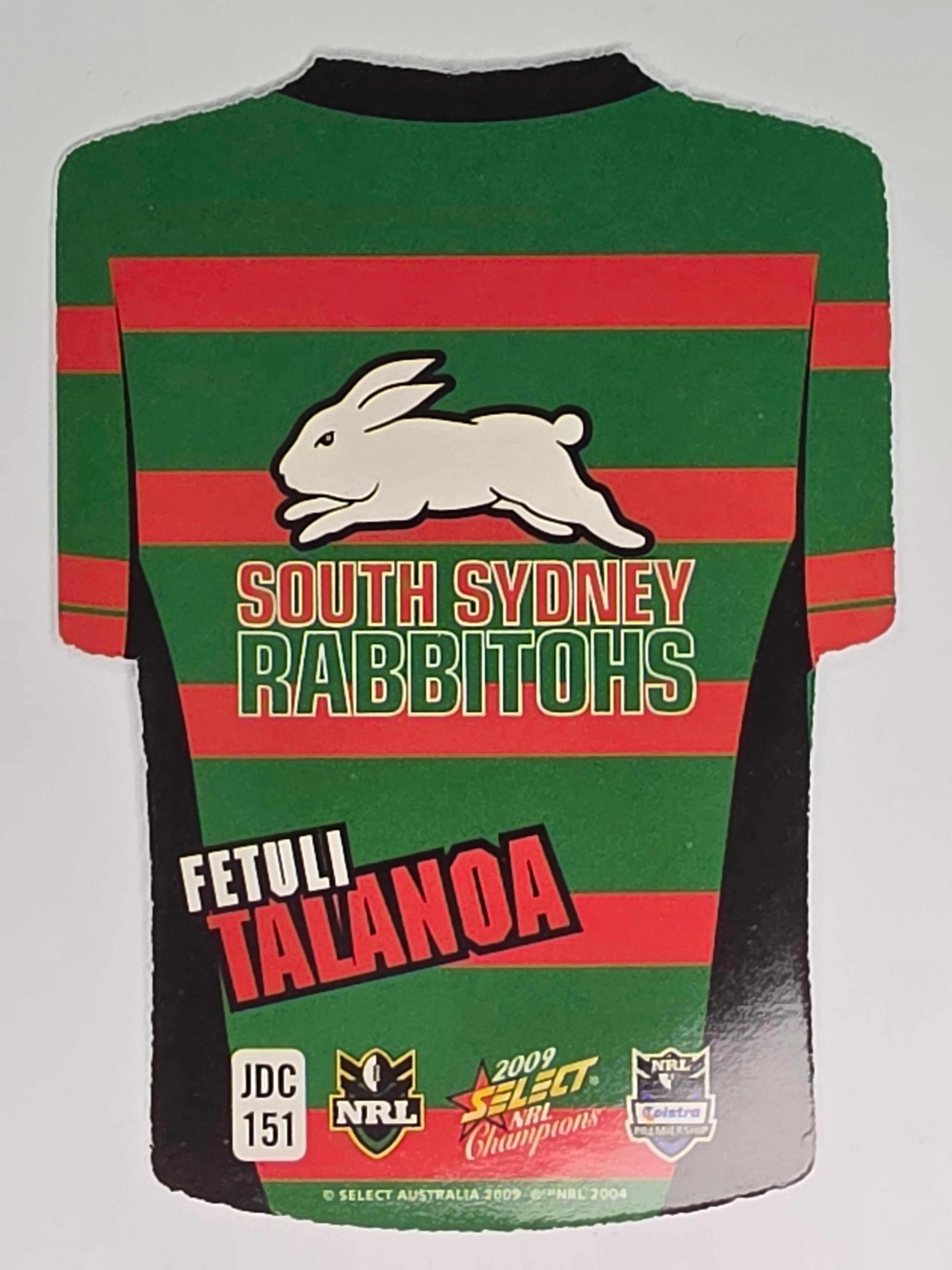NRL 2009 Champions Parallel Holofoil Jersey  #151 Fetuli Talanoa South Sydney Rabbitohs