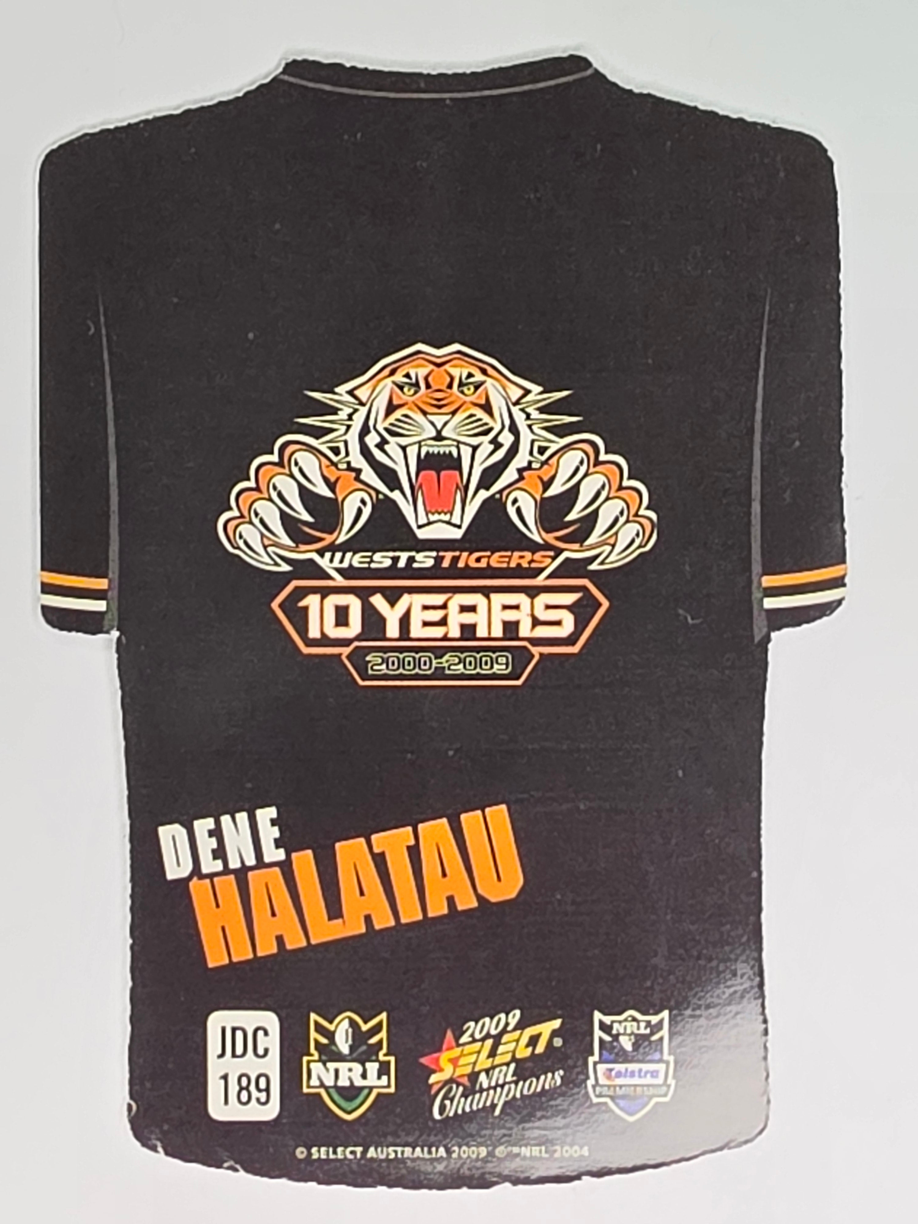 NRL 2009 Champions Parallel Holofoil Jersey  #189 Dene Halatau Wests Tigers