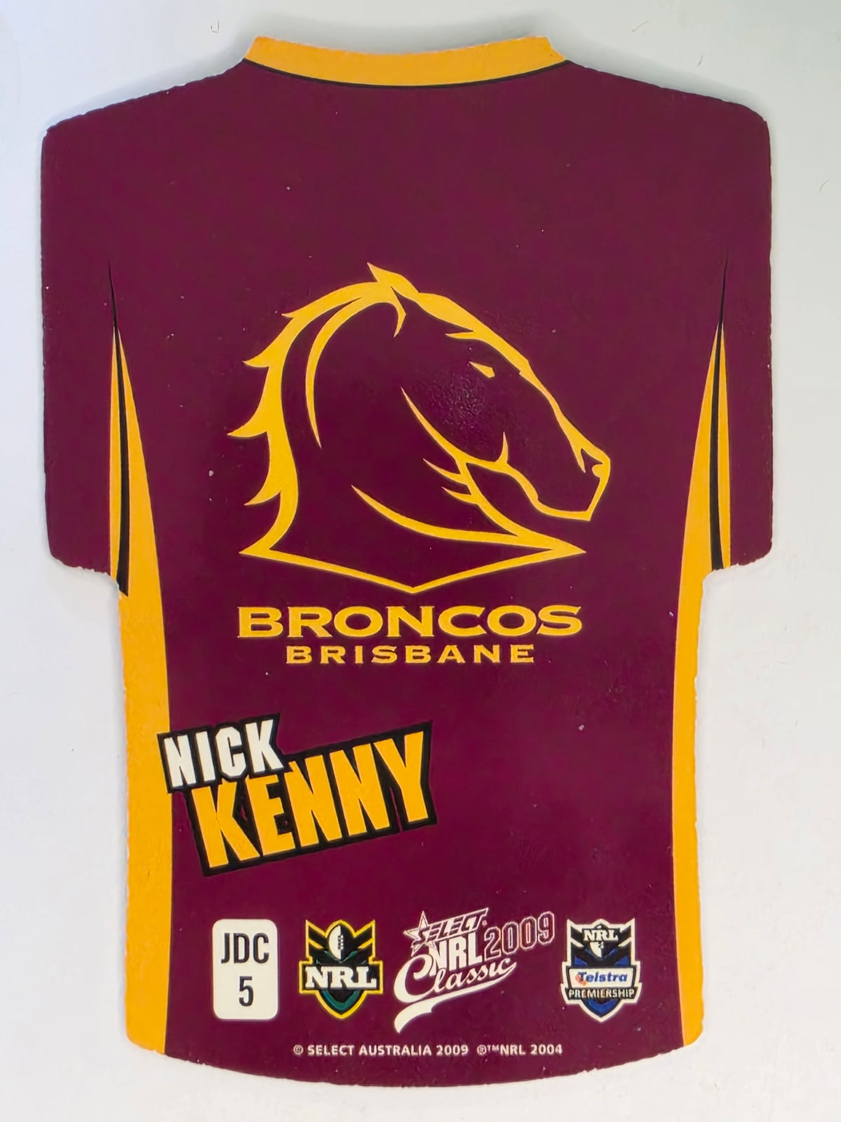 NRL 2009 Classic | Holofoil Jersey Cards #JDC5 | Nick Kenny | Brisbane Broncos