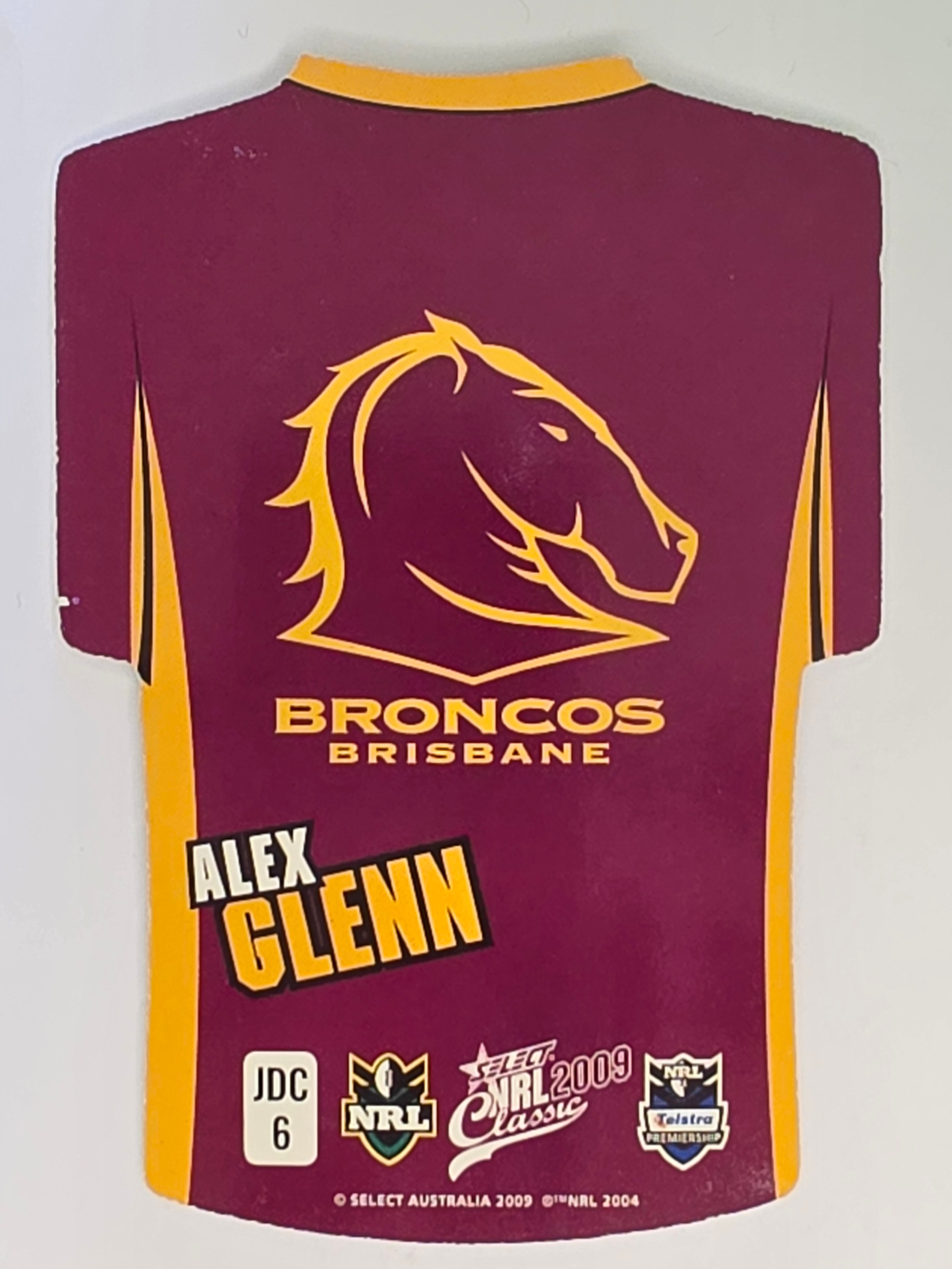 NRL 2009 Classic | Holofoil Jersey Cards #JDC6 | Alex Glenn | Brisbane Broncos