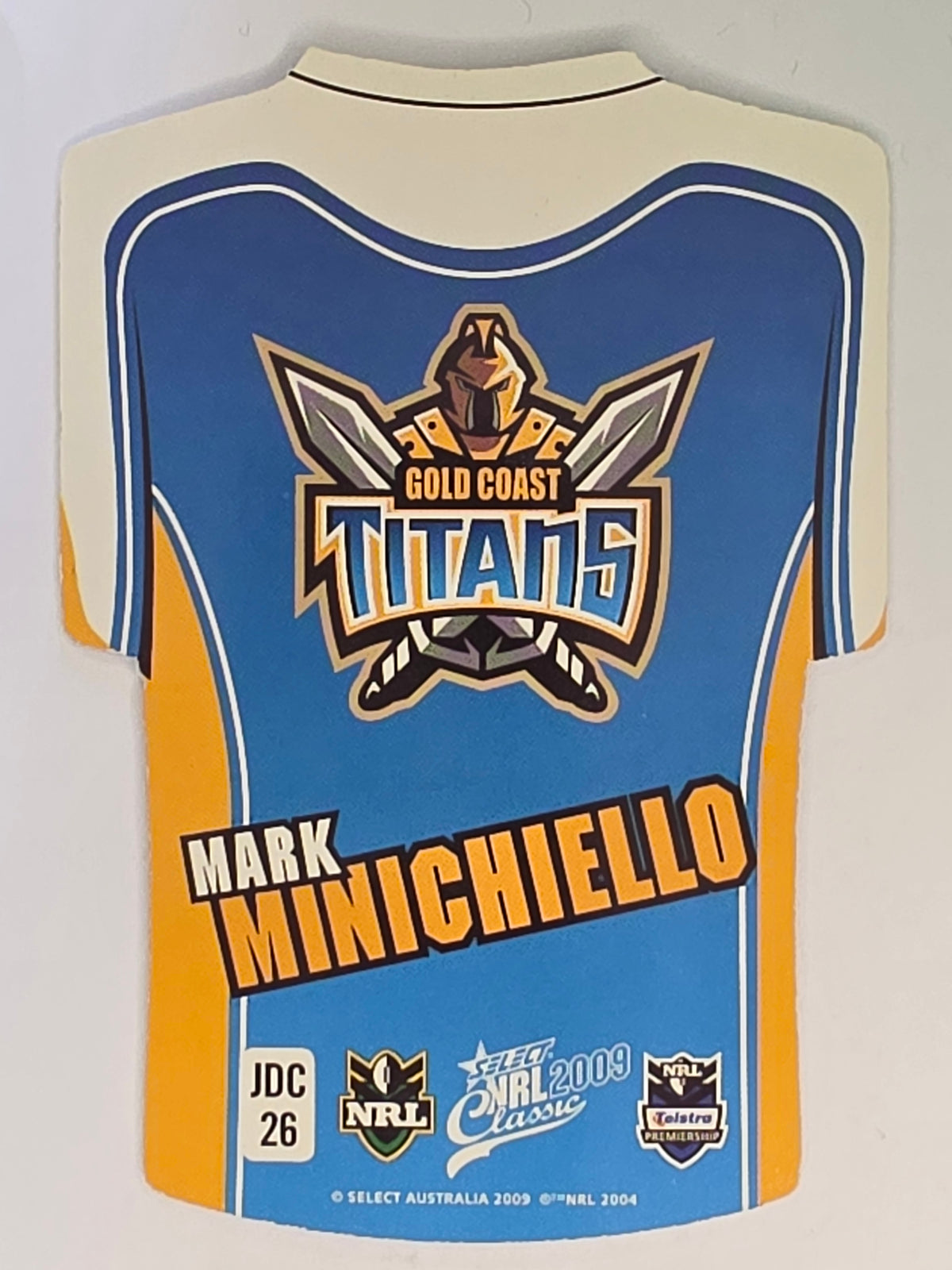 NRL 2009 Classic | Holofoil Jersey Cards #JDC26 | Mark Minichiello | Gold Coast Titans