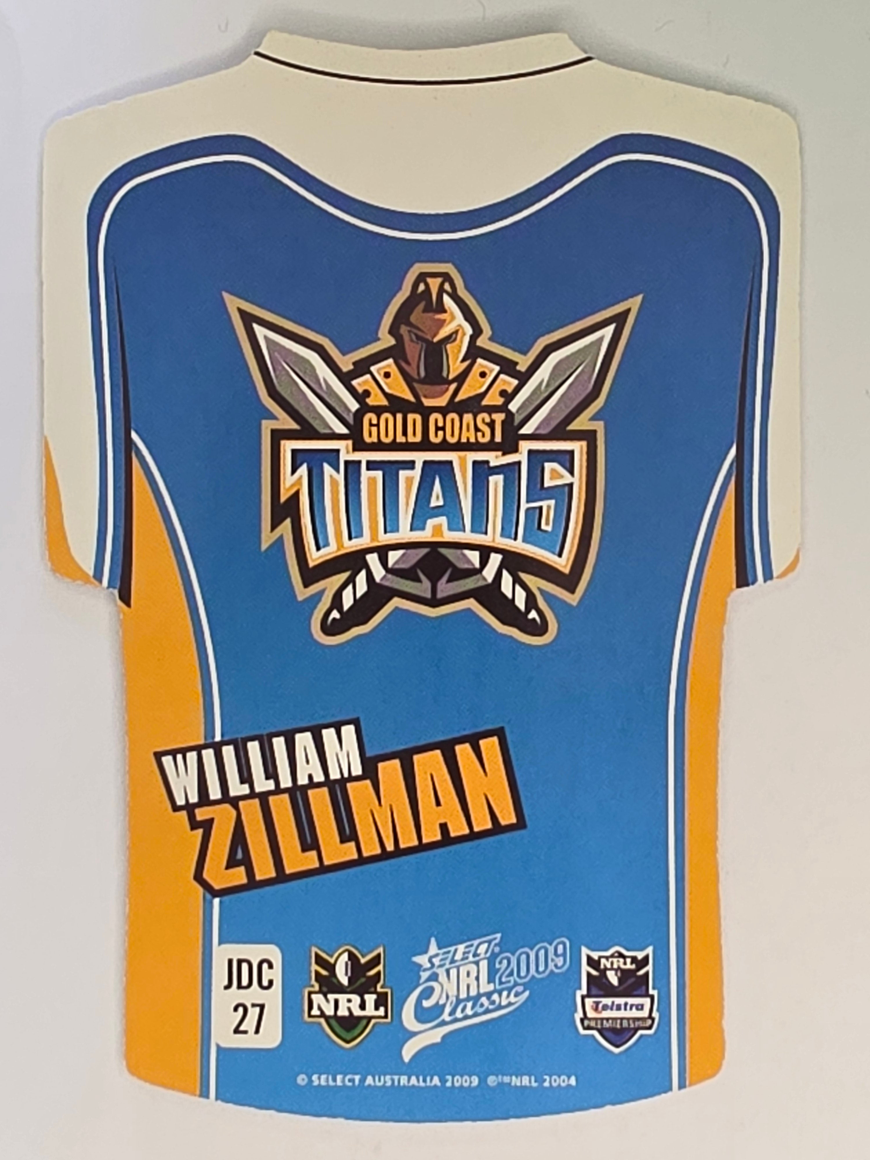 NRL 2009 Classic | Holofoil Jersey Cards #JDC27 | William Zillman | Gold Coast Titans