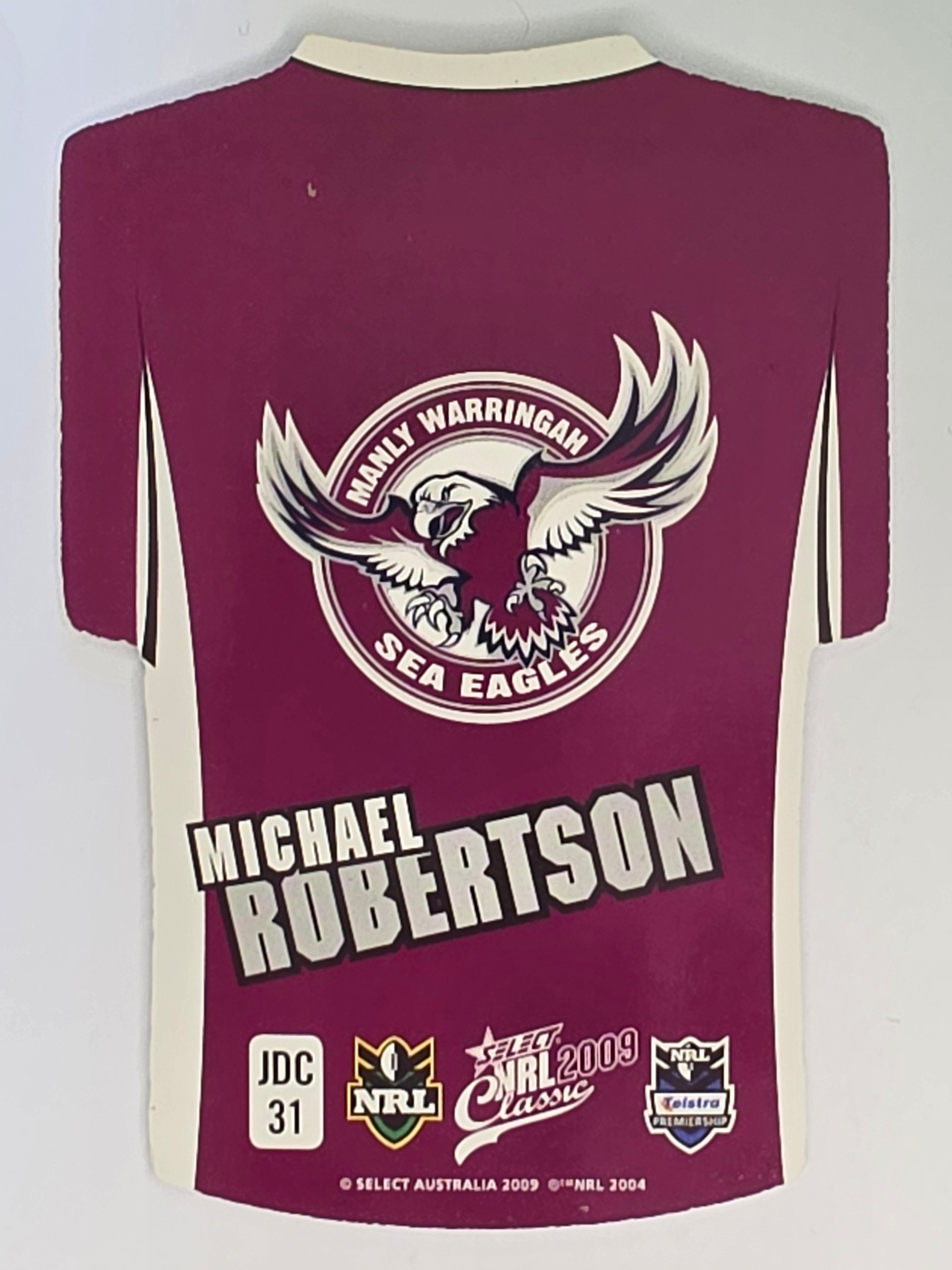 NRL 2009 Classic | Holofoil Jersey Cards #JDC31 | Michael Robertson | Manly Warringah Sea Eagles