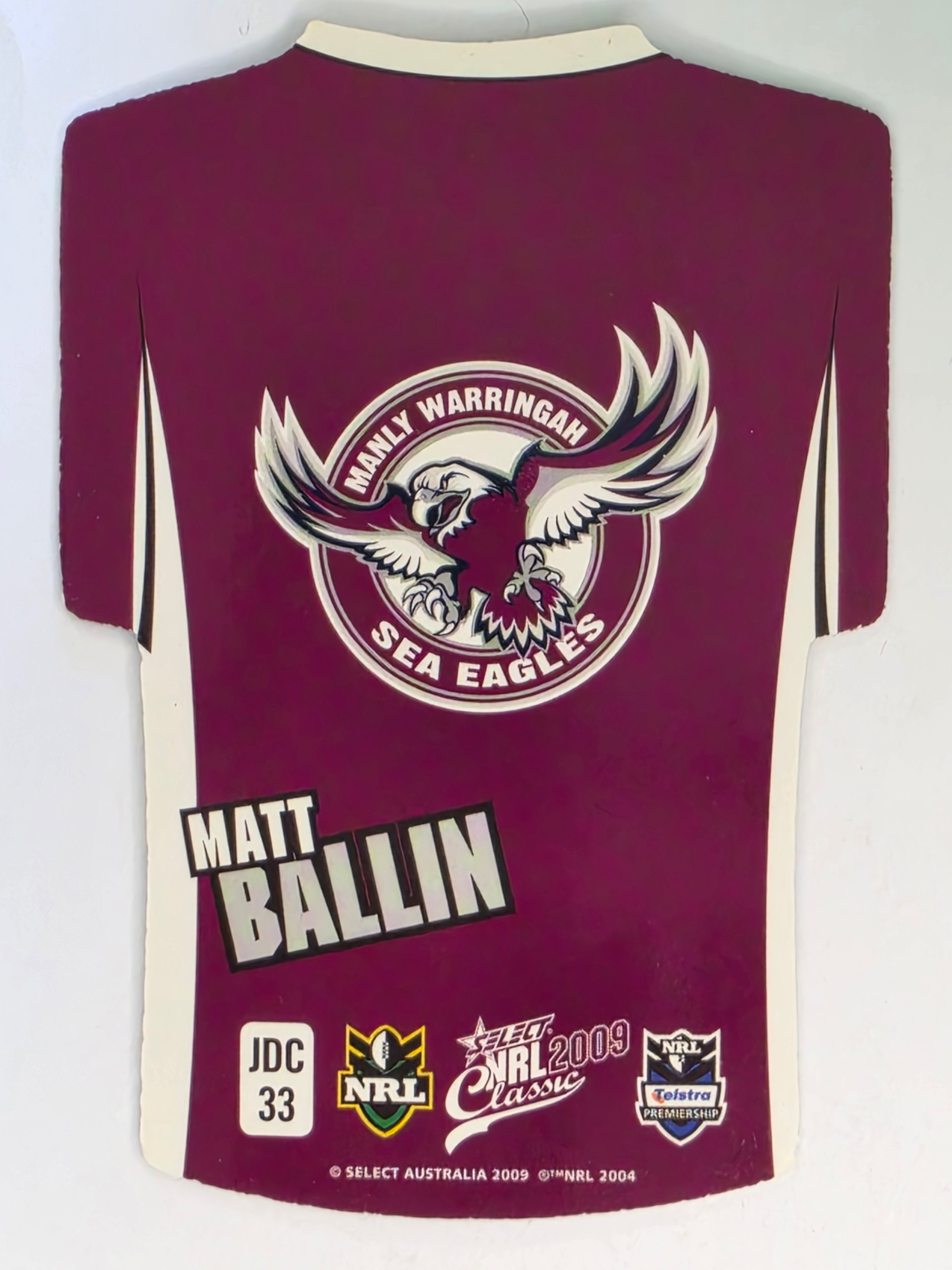 NRL 2009 Classic | Holofoil Jersey Cards #JDC33 | Matt Ballin | Manly Warringah Sea Eagles