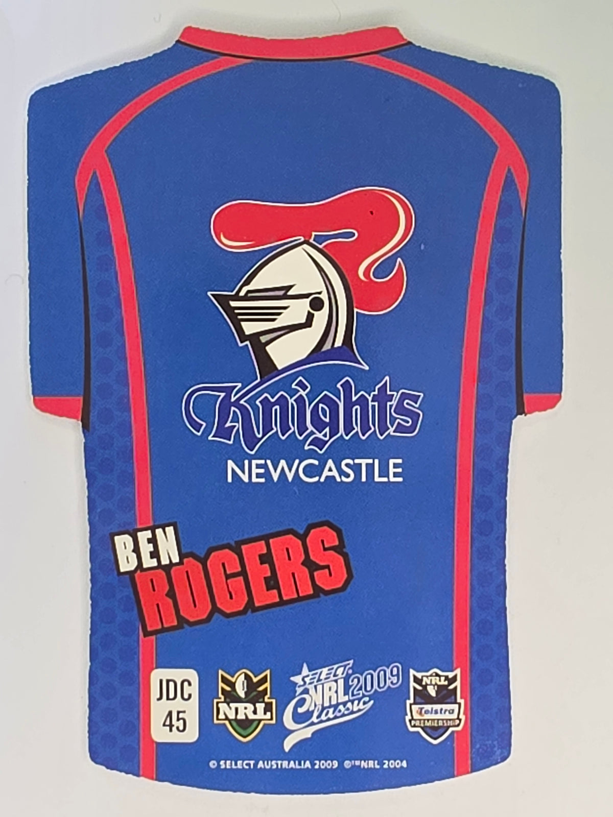 NRL 2009 Classic | Holofoil Jersey Cards #JDC45 | Ben Rogers | Newcastle Knights