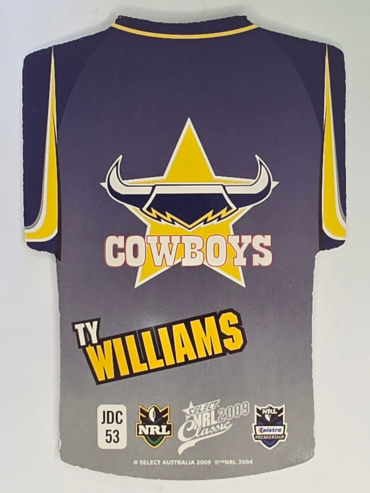 NRL 2009 Classic | Holofoil Jersey Cards #JDC53 | Ty Williams | North Queensland Cowboys