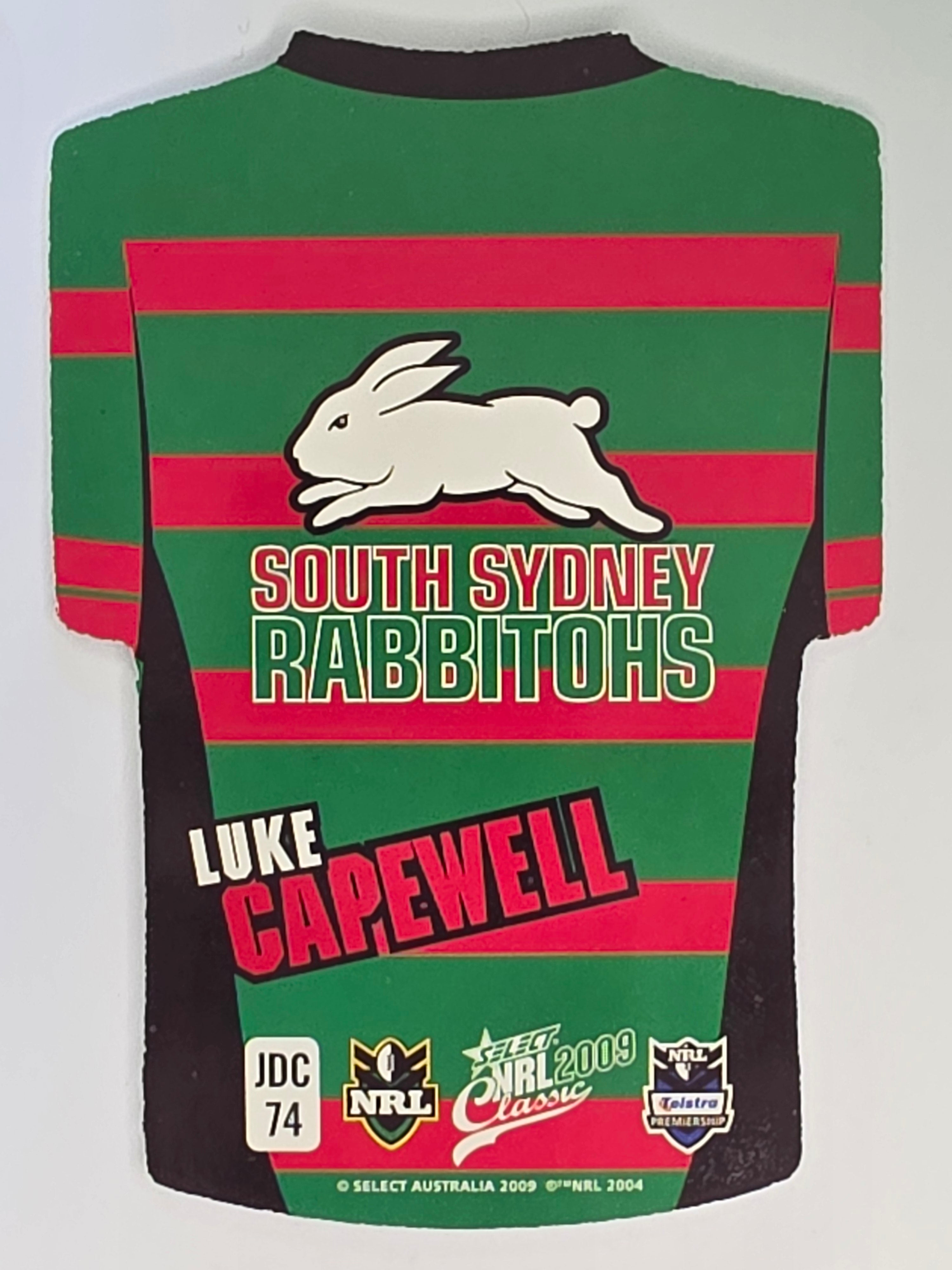NRL 2009 Classic | Holofoil Jersey Cards #JDC74 | Luke Capewell | South Sydney Rabbitohs