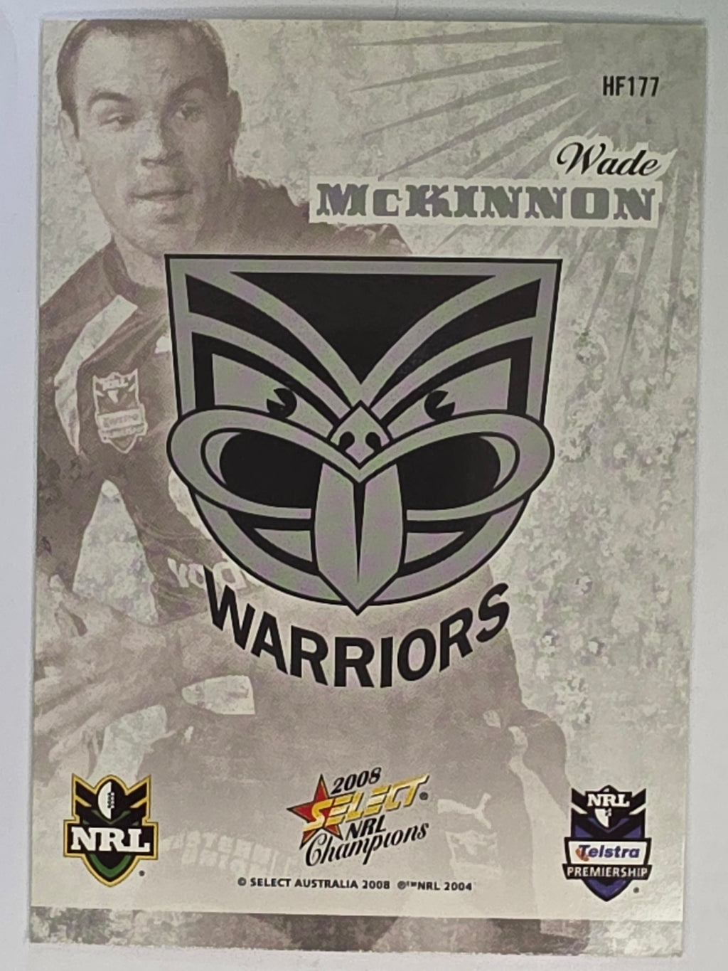 NRL 2008 Champions Holofoil Parallel #177 Wade McKinnon New Zealand Warriors