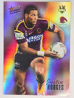 NRL 2007 Champions Holofoil Parallel #6 Justin Hodges Brisbane Broncos