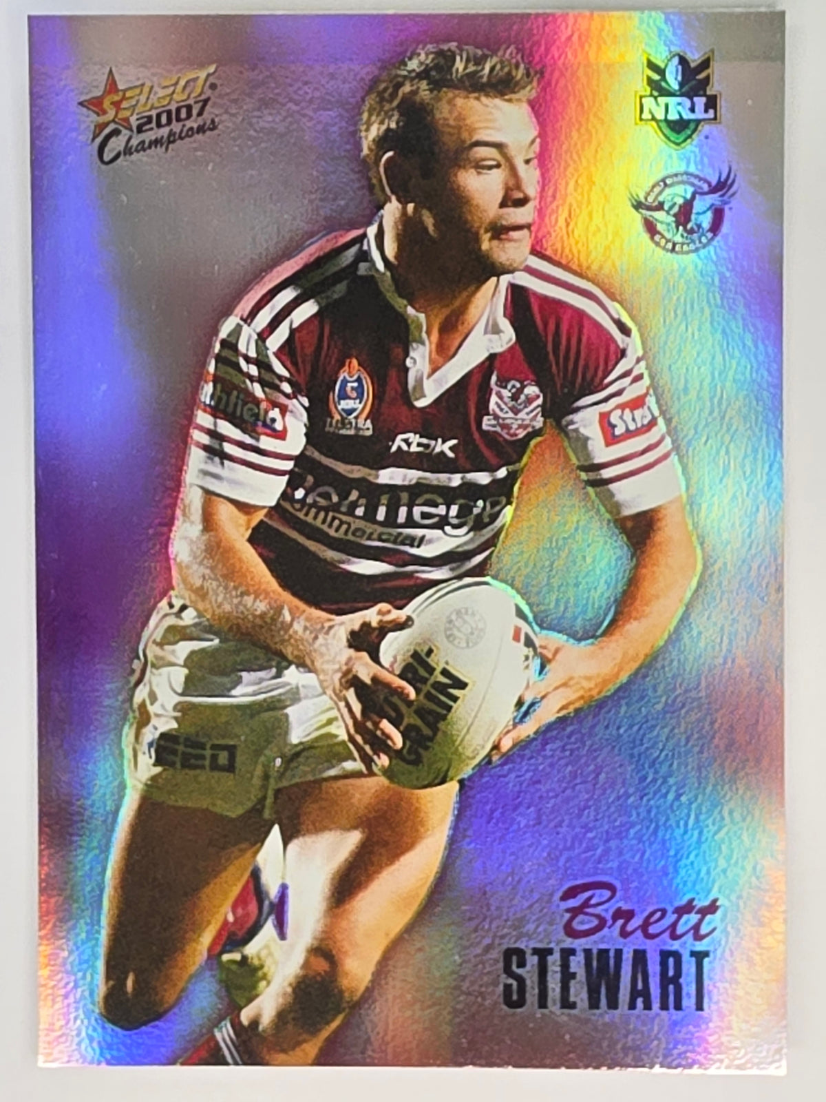 NRL 2007 Champions Holofoil Parallel #64 Brett Stewart Manly Warringah Sea Eagles