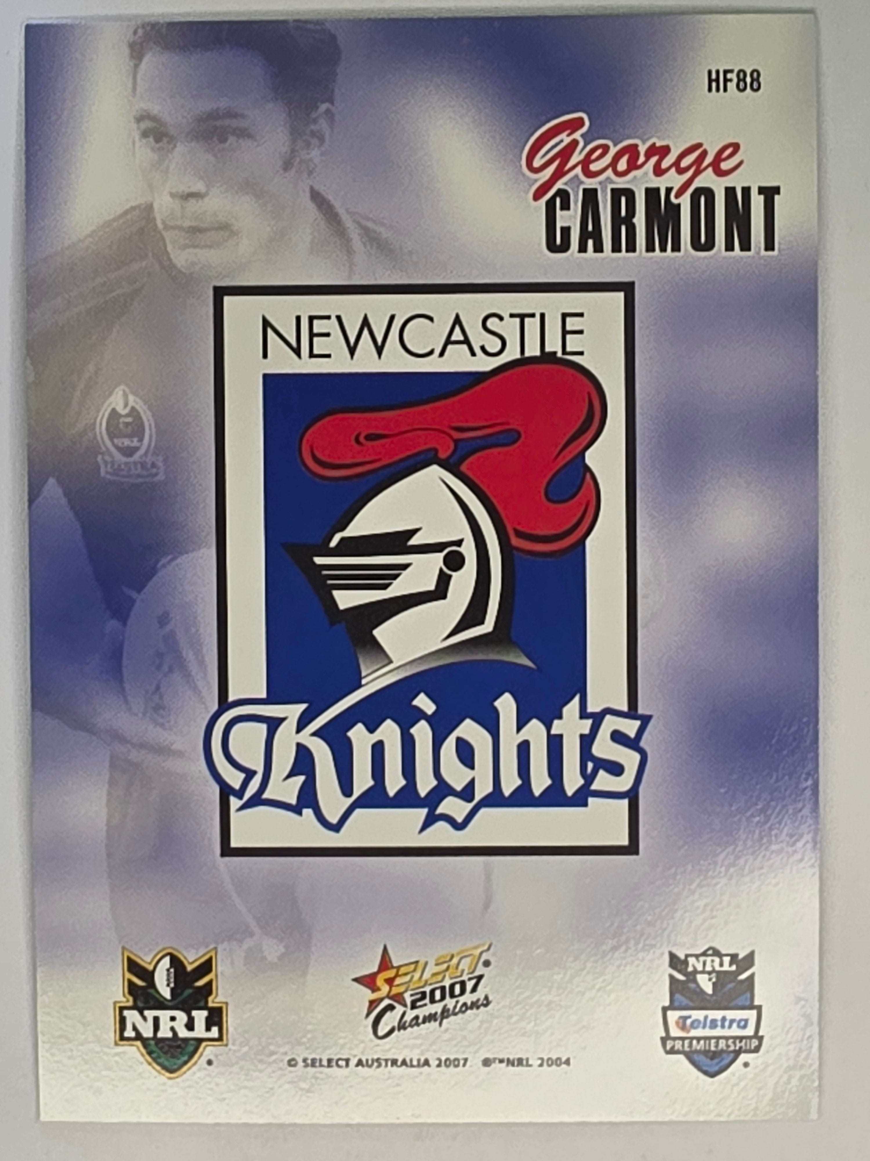 NRL 2007 Champions Holofoil Parallel #89 George Carmont Newcastle Knights