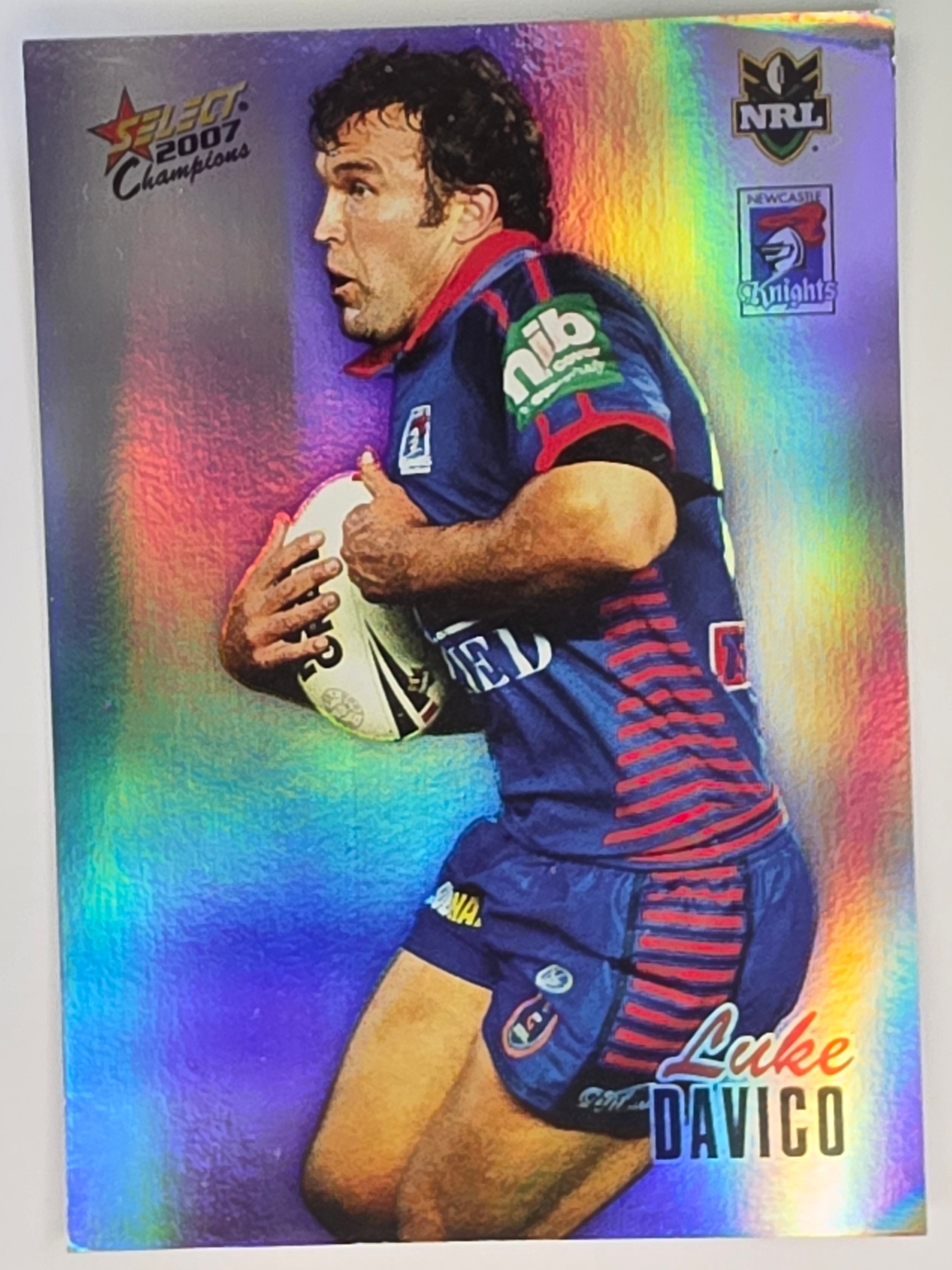 NRL 2007 Champions Holofoil Parallel #95 Luke Davico Newcastle Knights
