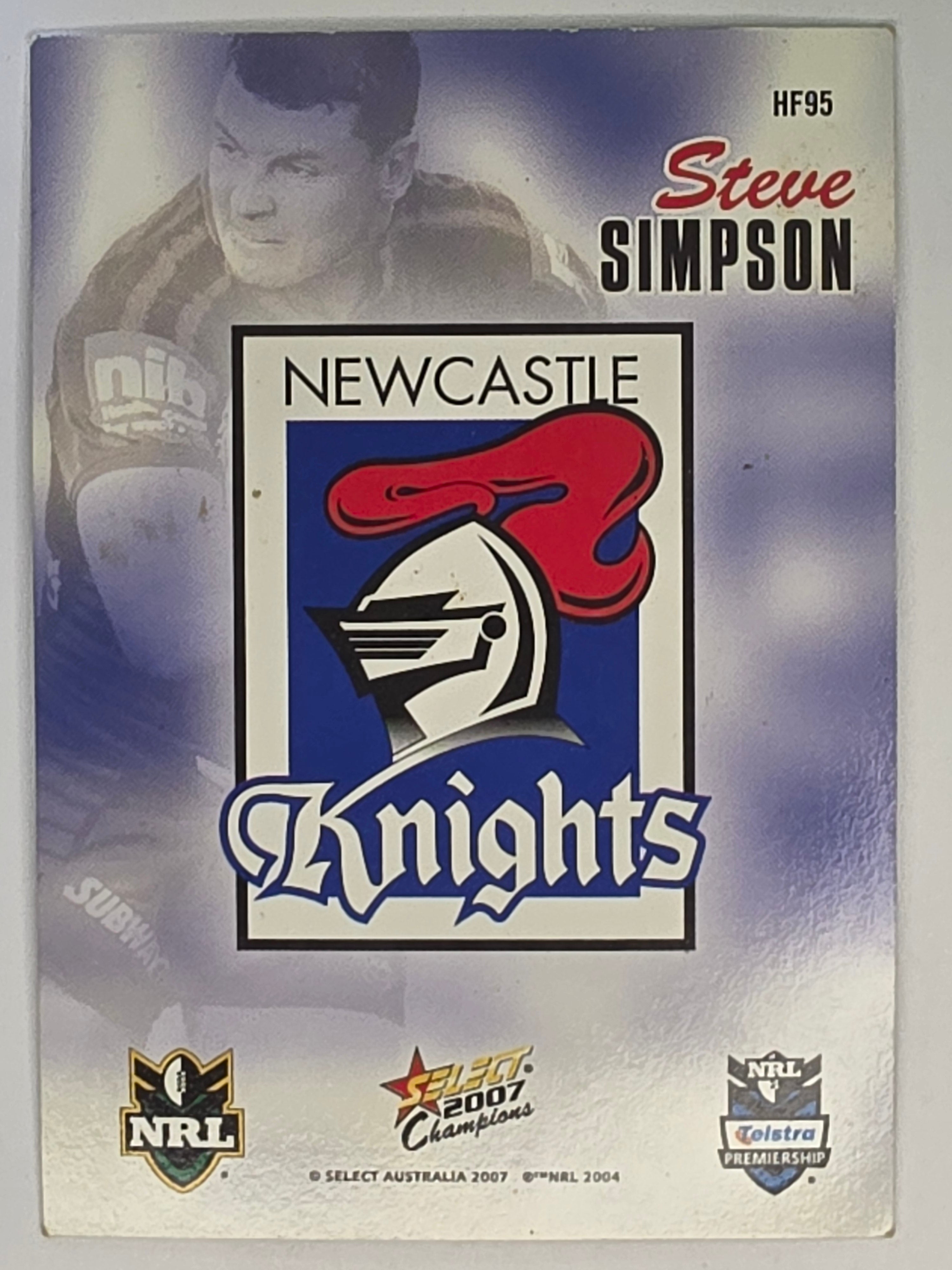 NRL 2007 Champions Holofoil Parallel #96 Steve Simpson Newcastle Knights