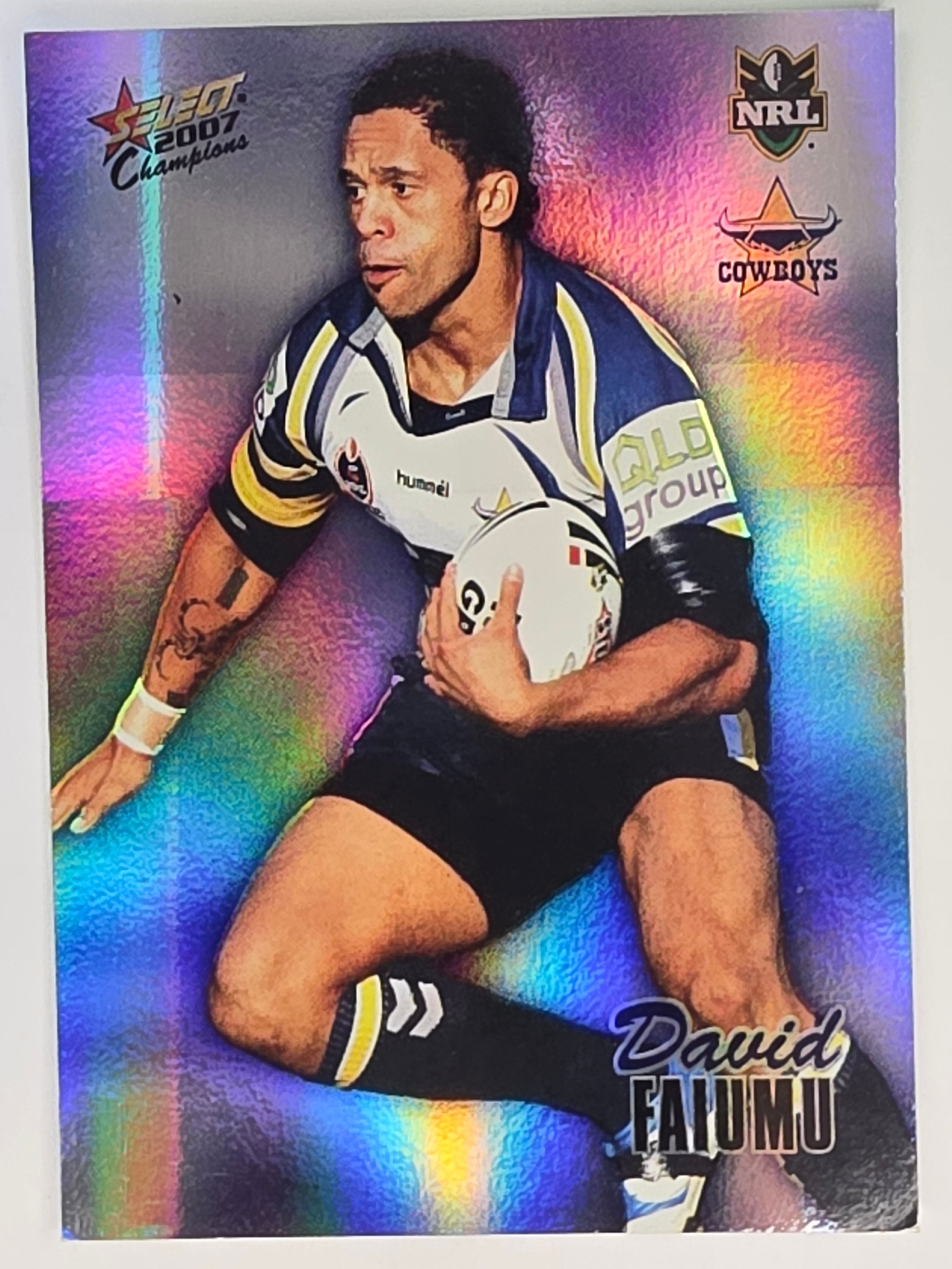 NRL 2007 Champions Holofoil Parallel #106 David Faiumu North Queensland Cowboys