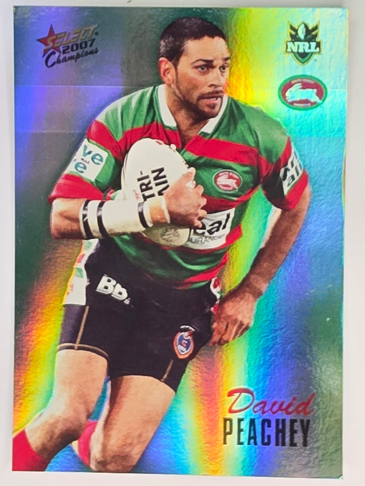 NRL 2007 Champions Holofoil Parallel #160 David Peachey South Sydney Rabbitohs