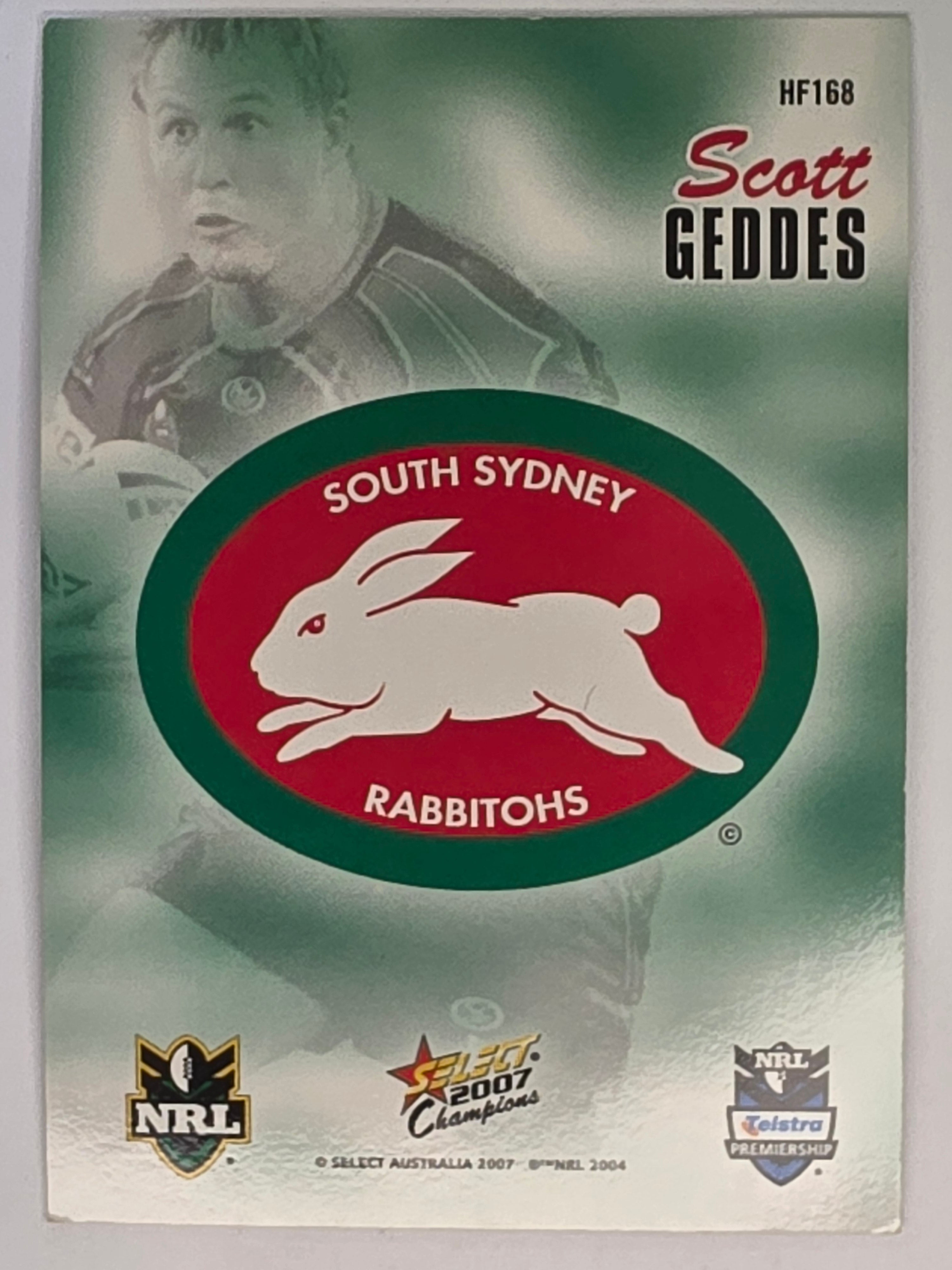NRL 2007 Champions Holofoil Parallel #169 Scott Geddes South Sydney Rabbitohs