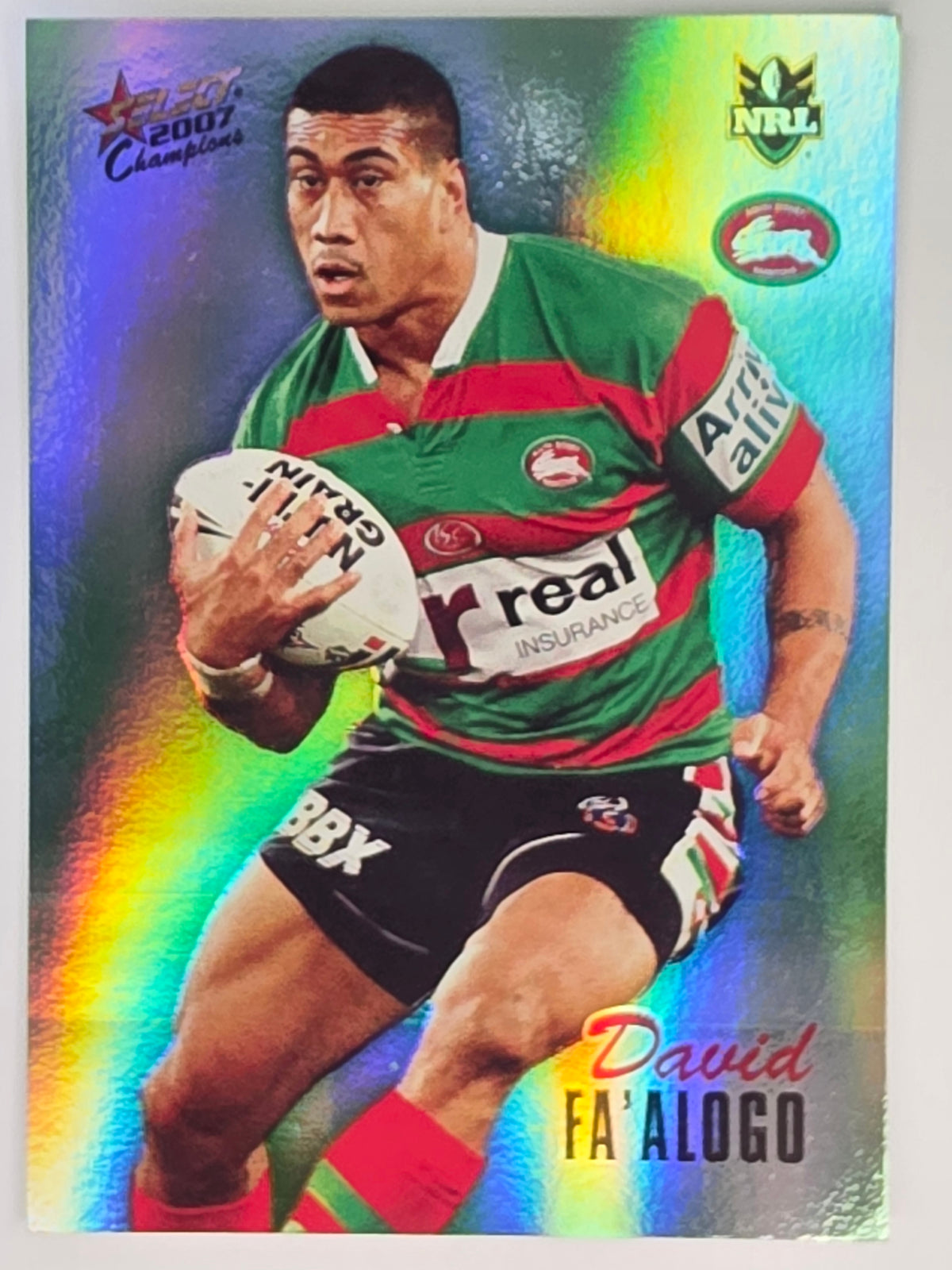 NRL 2007 Champions Holofoil Parallel #171 David Fa’alogo South Sydney Rabbitohs