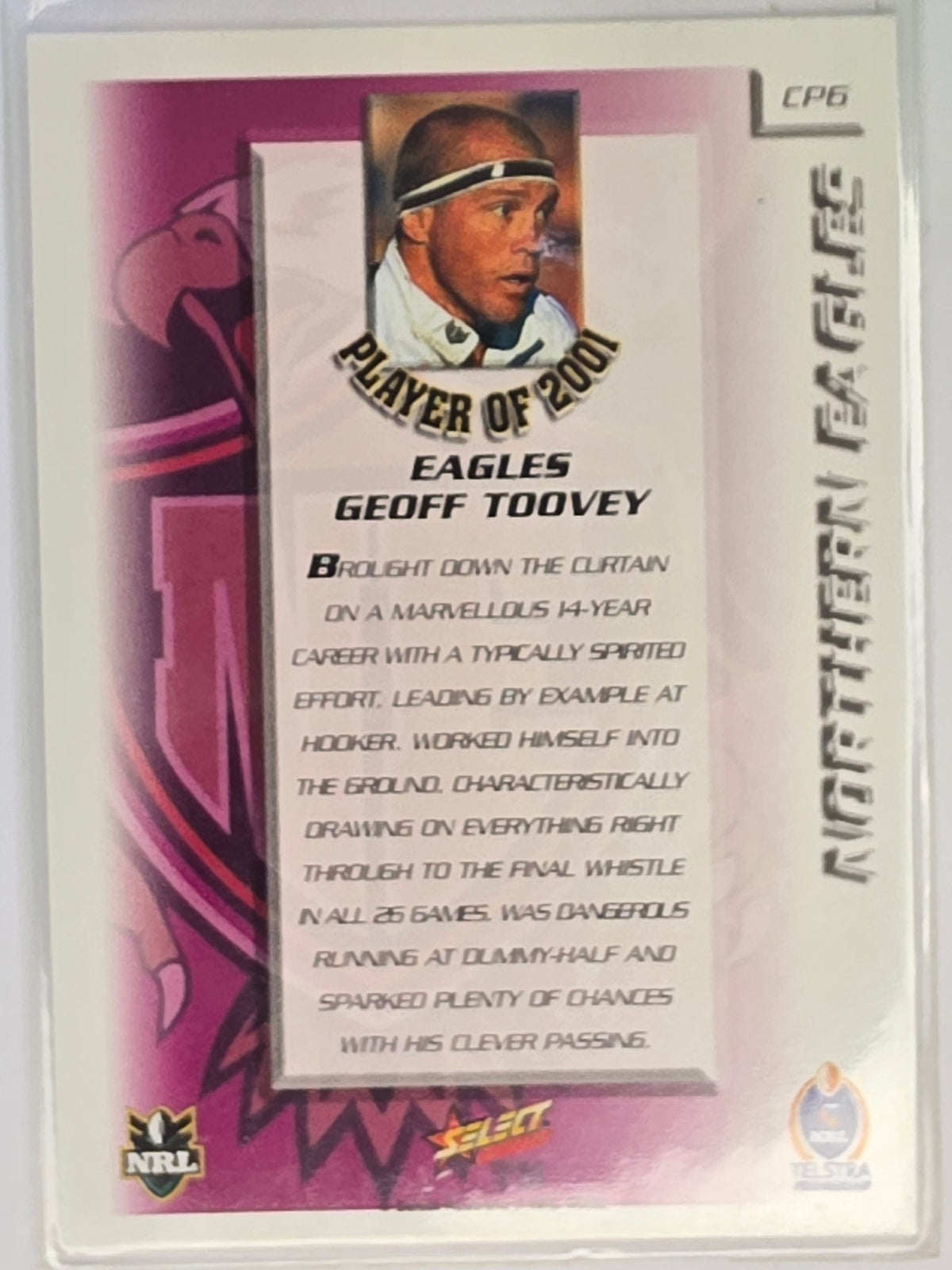 NRL 2002 Challenge Club Player of the Year #CP6 Geoff Toovey Manly Sea Eagles
