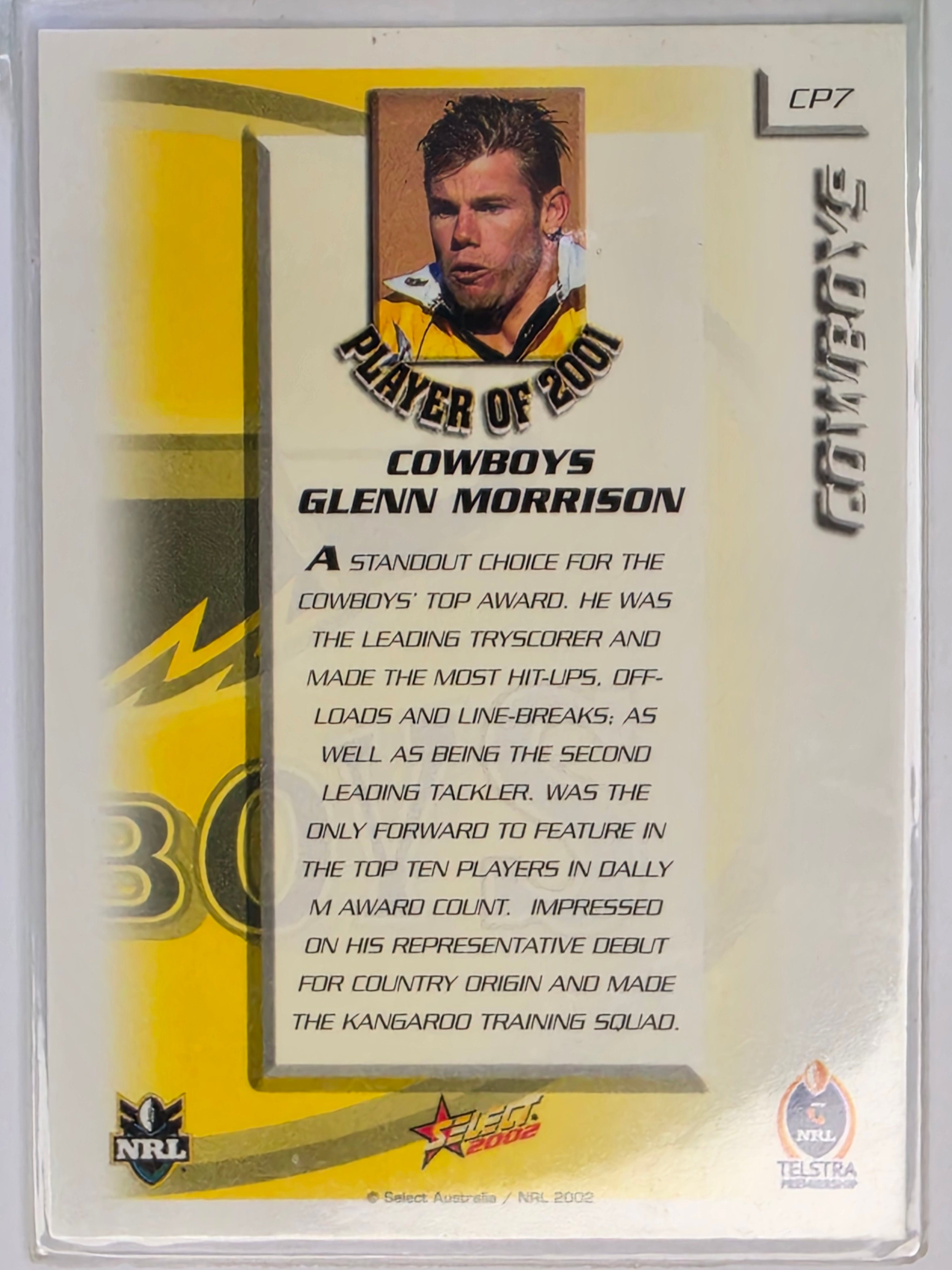 NRL 2002 Challenge Club Player of the Year #CP7 Glenn Morrison North Queensland Cowboys
