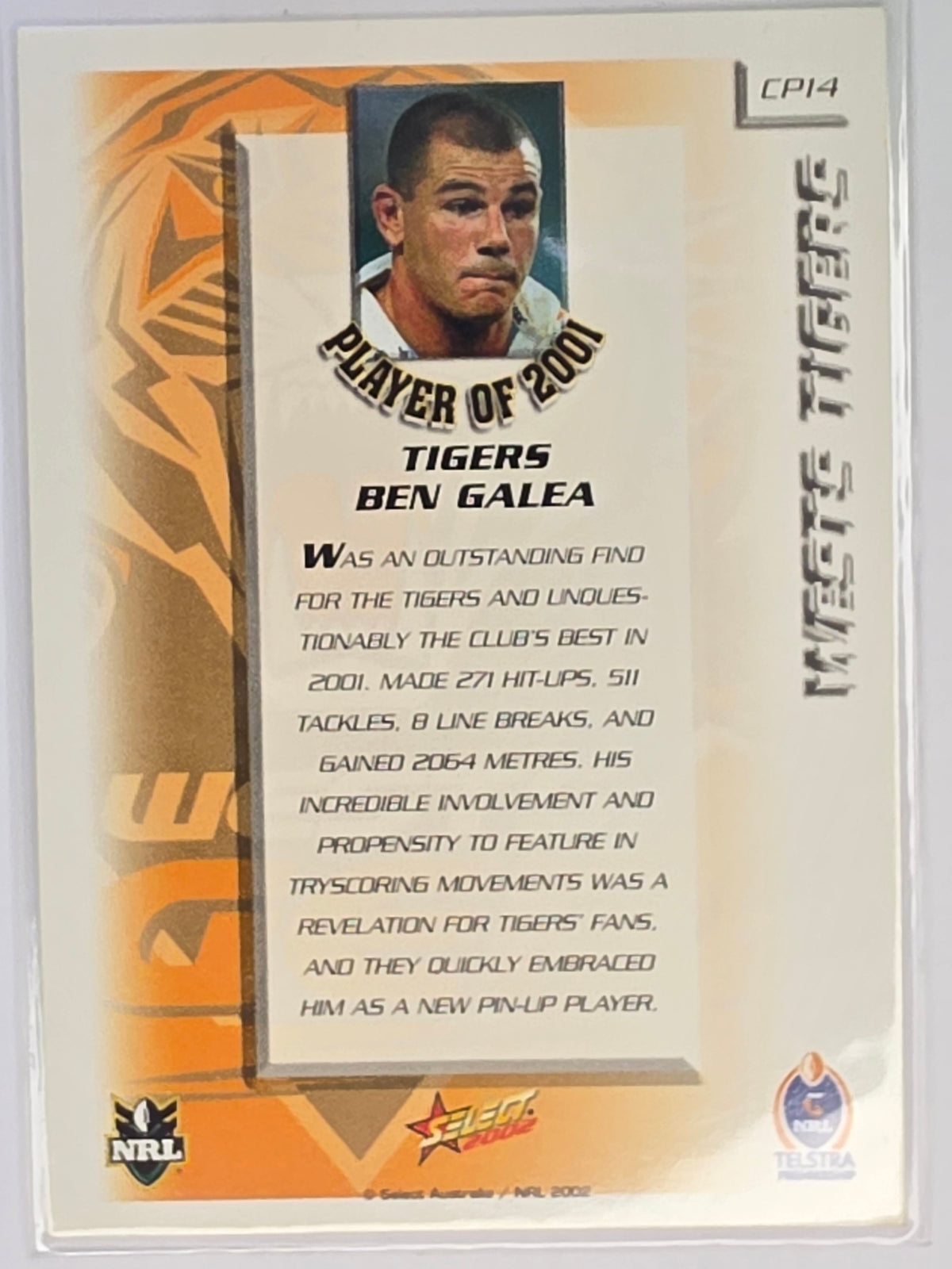 NRL 2002 Challenge Club Player of the Year #CP14 Ben Galea Wests Tigers