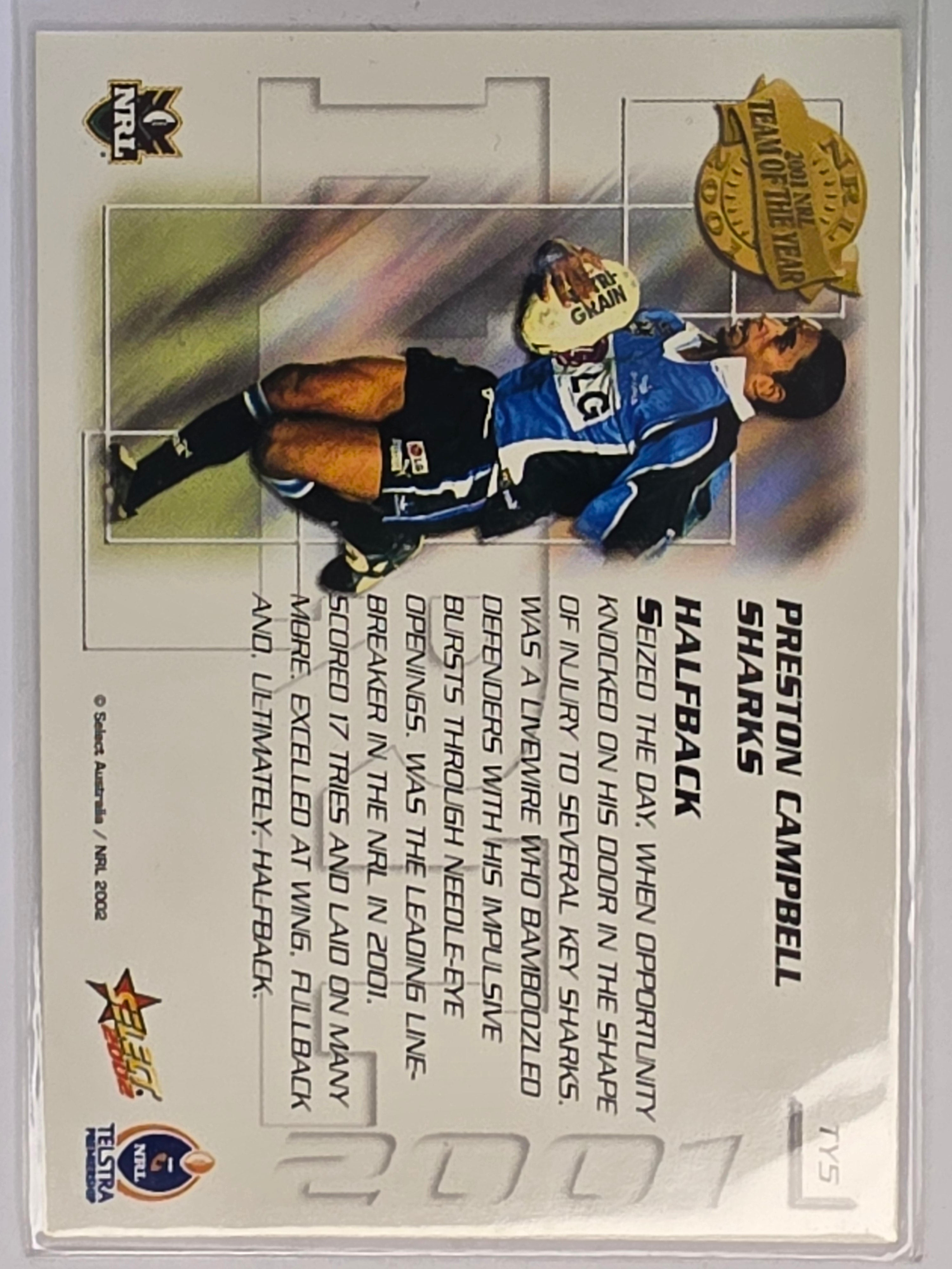 NRL 2002 Challenge Team of the Year #TY5 Preston Cambell Cronulla Sharks