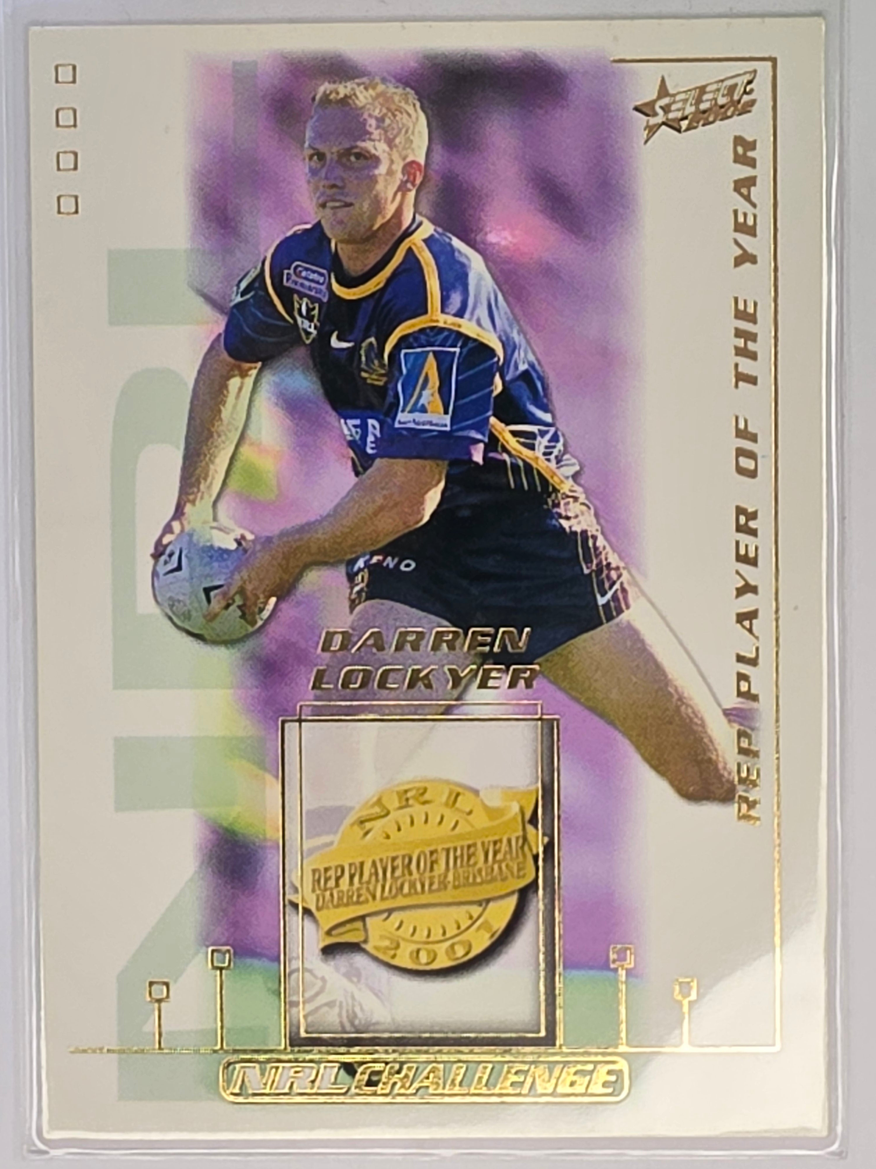 NRL 2002 Challenge Dally M Award Winner #DM5 Darren Lockyer Brisbane Broncos