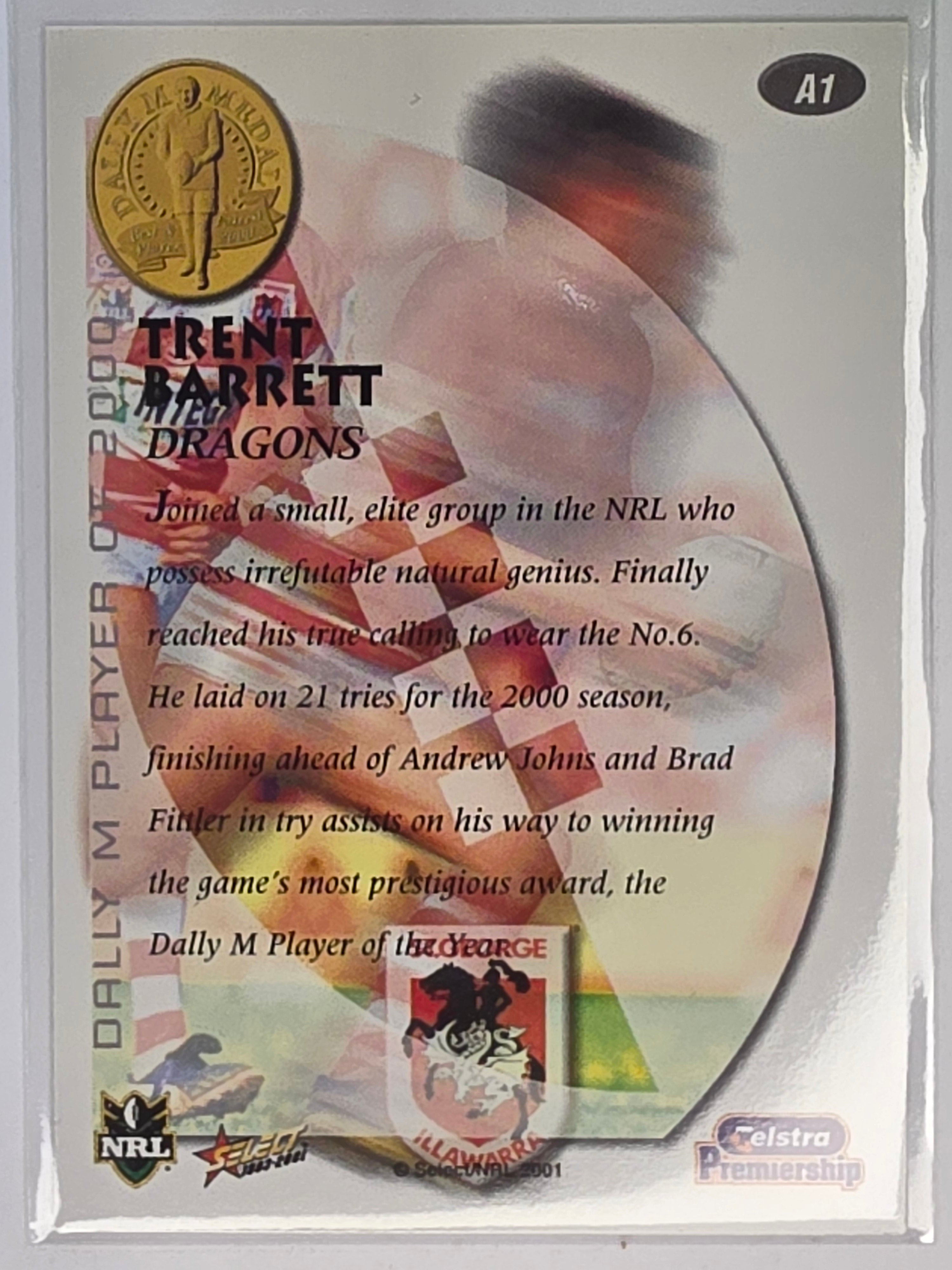 NRL 2001 Impact Accolades #A1 Trent Barrett St George Dragons